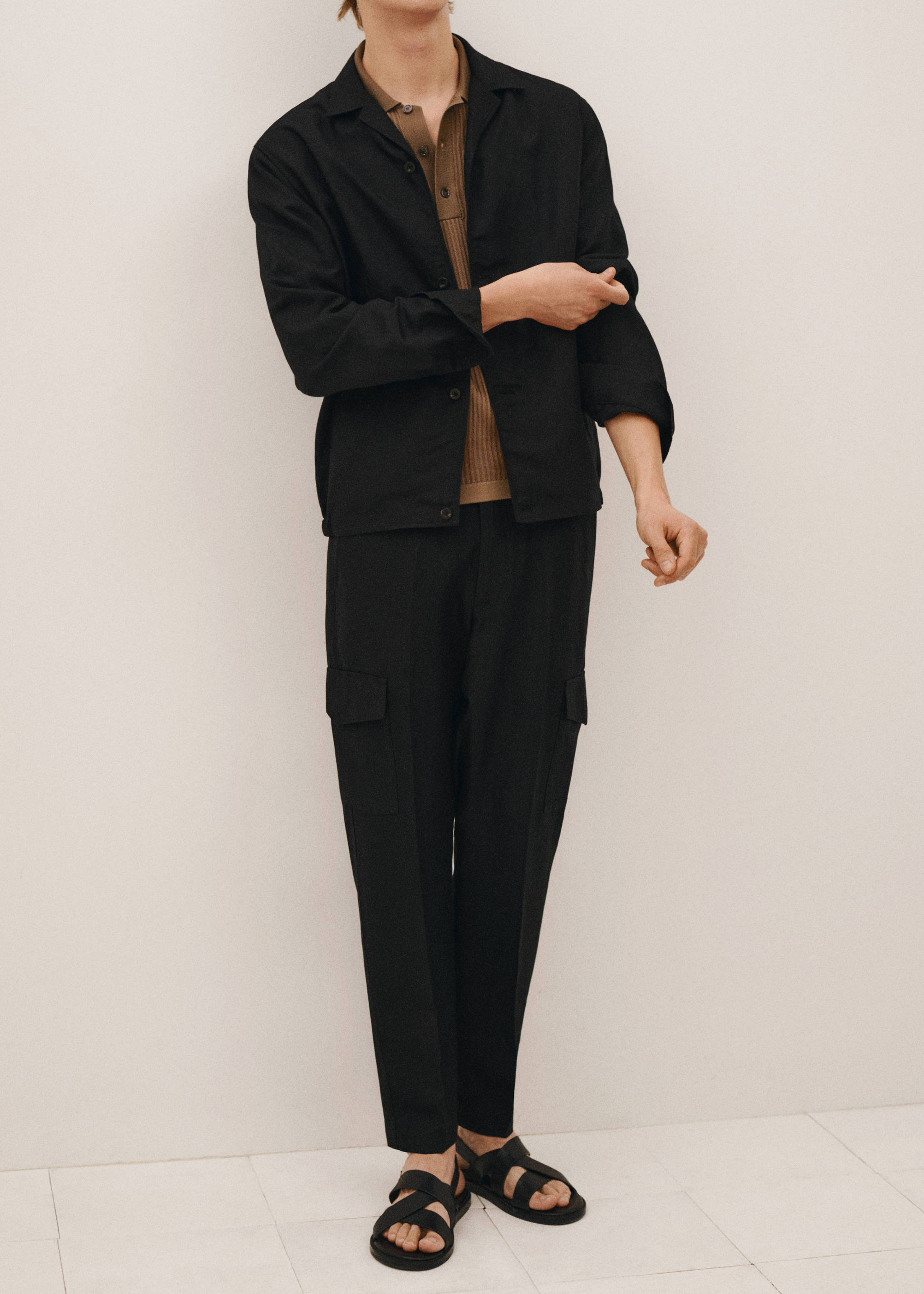 Pantalón cargo mezcla lino - Detalle del artículo 3