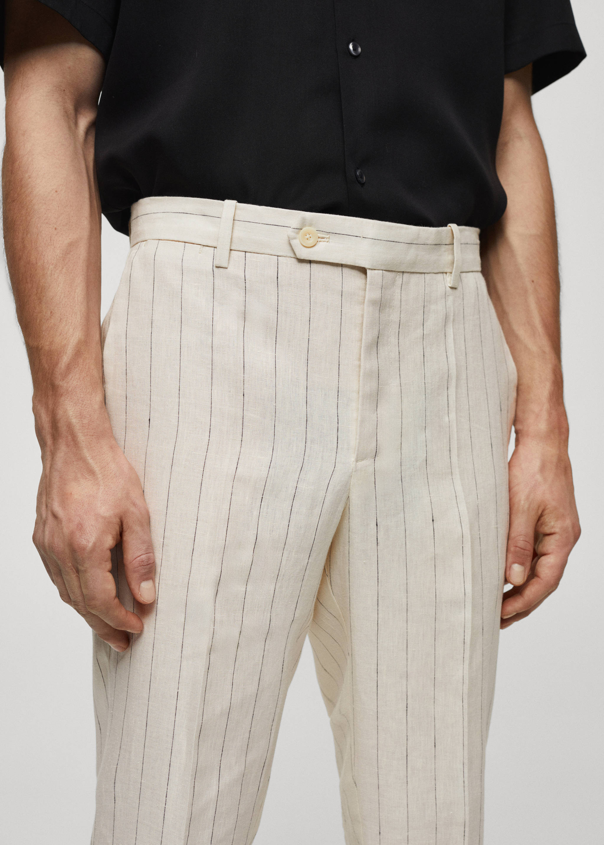 Slim-fit pinstripe pants - Details of the article 1