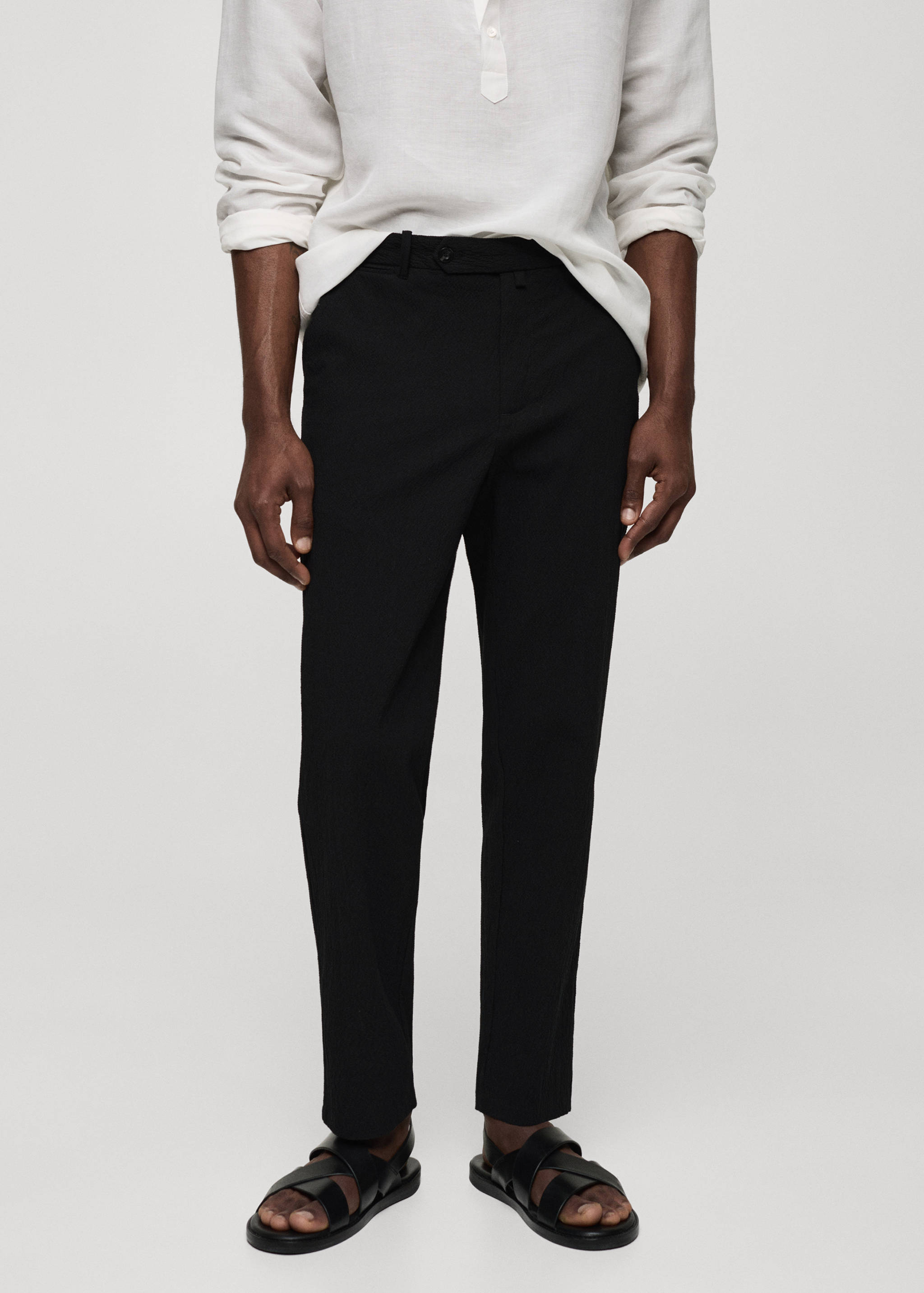 Pantalon coton seersucker - Plan moyen