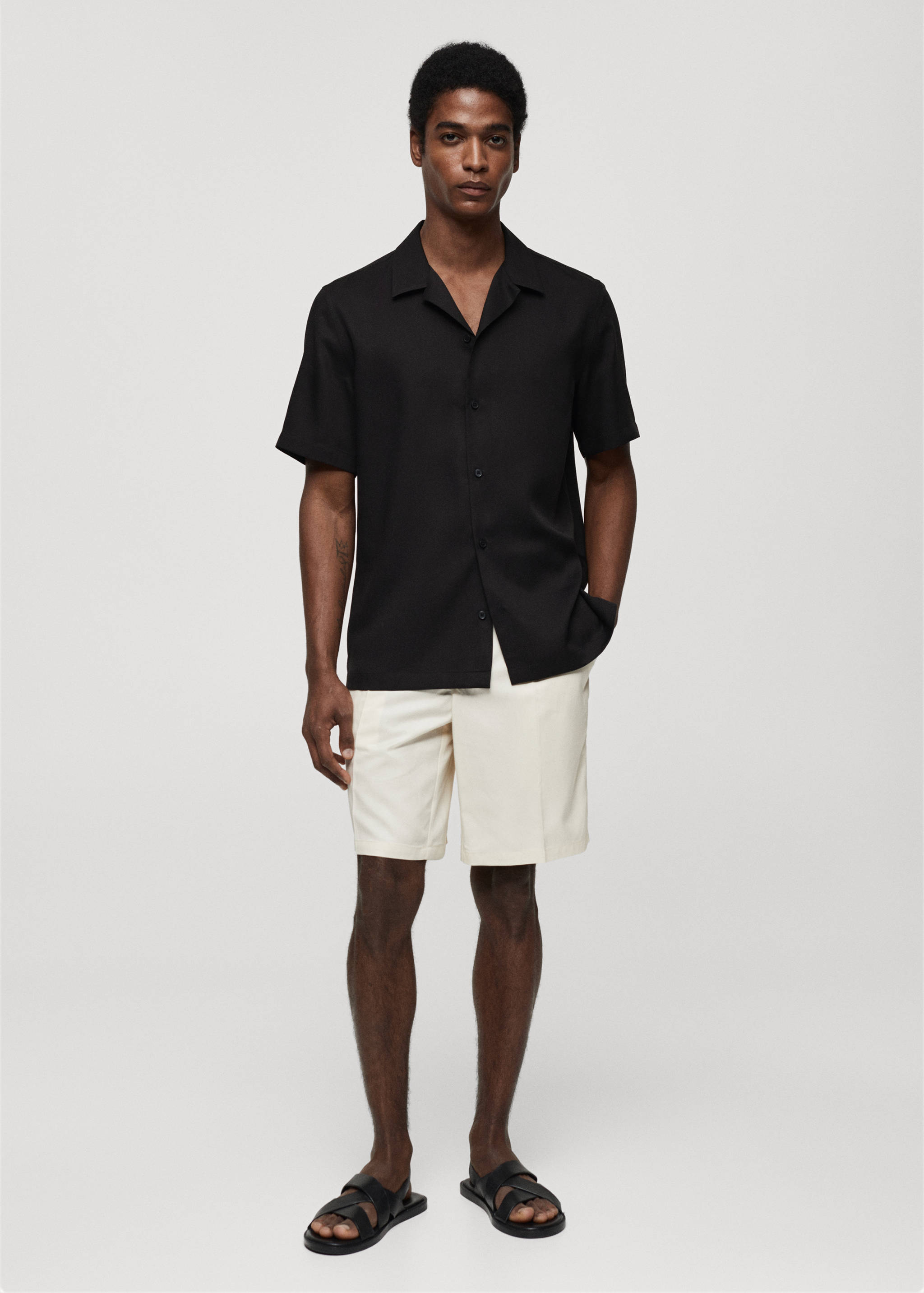 Chemise regular-fit col bowling - Plan général