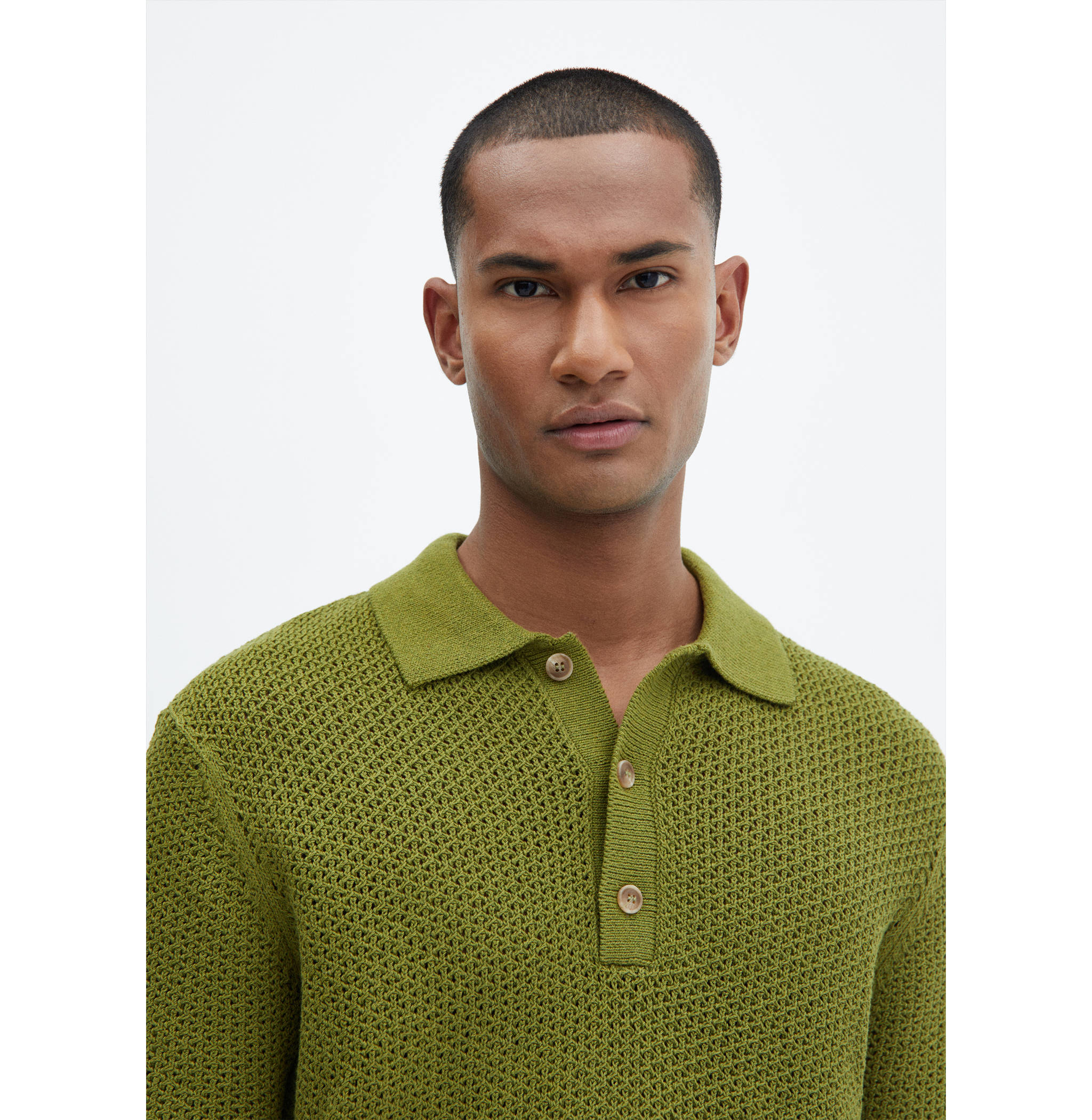 Braided knit polo shirt - Details of the article 6