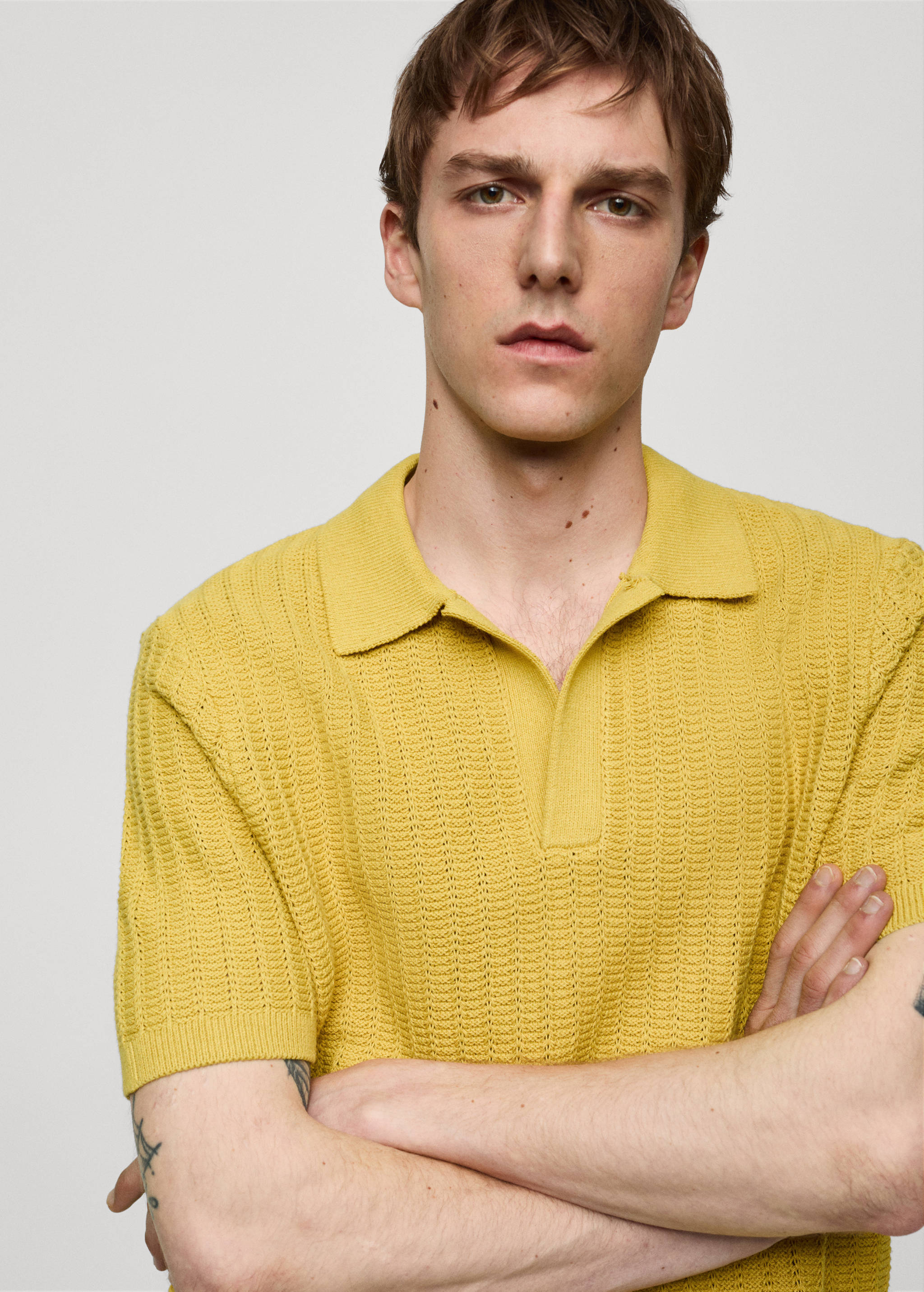 Braided knit polo shirt - Details of the article 4