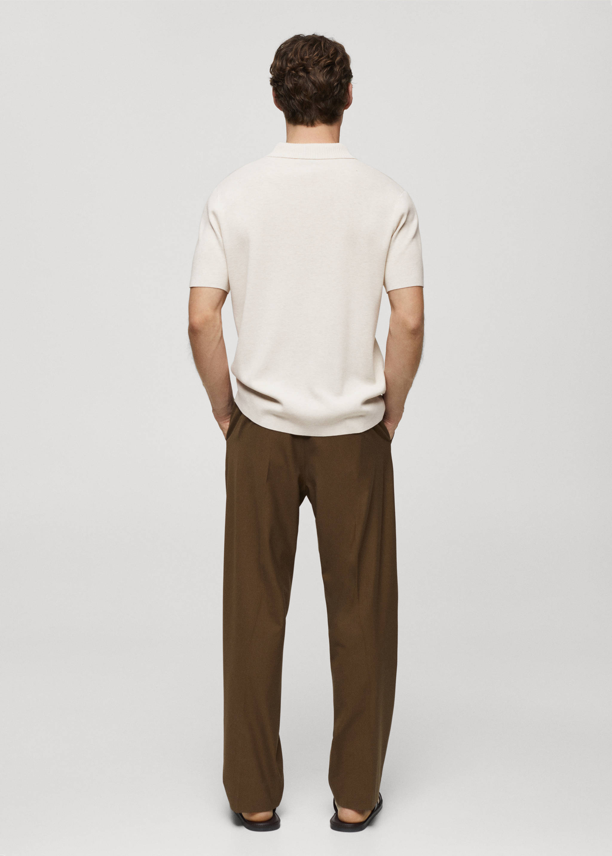 Fine-knit cotton polo shirt - Reverse of the article
