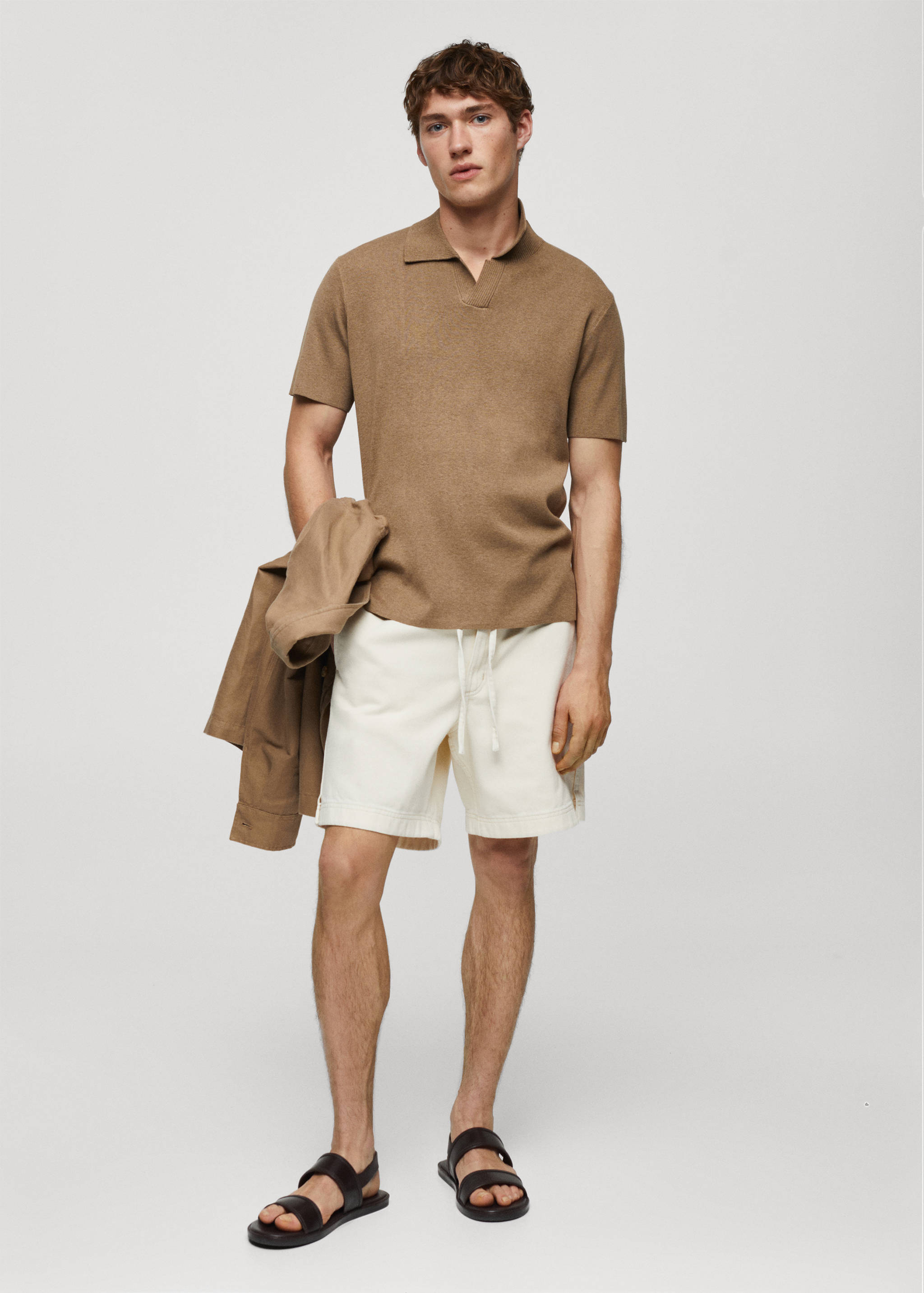 Fine-knit cotton polo shirt - General plane