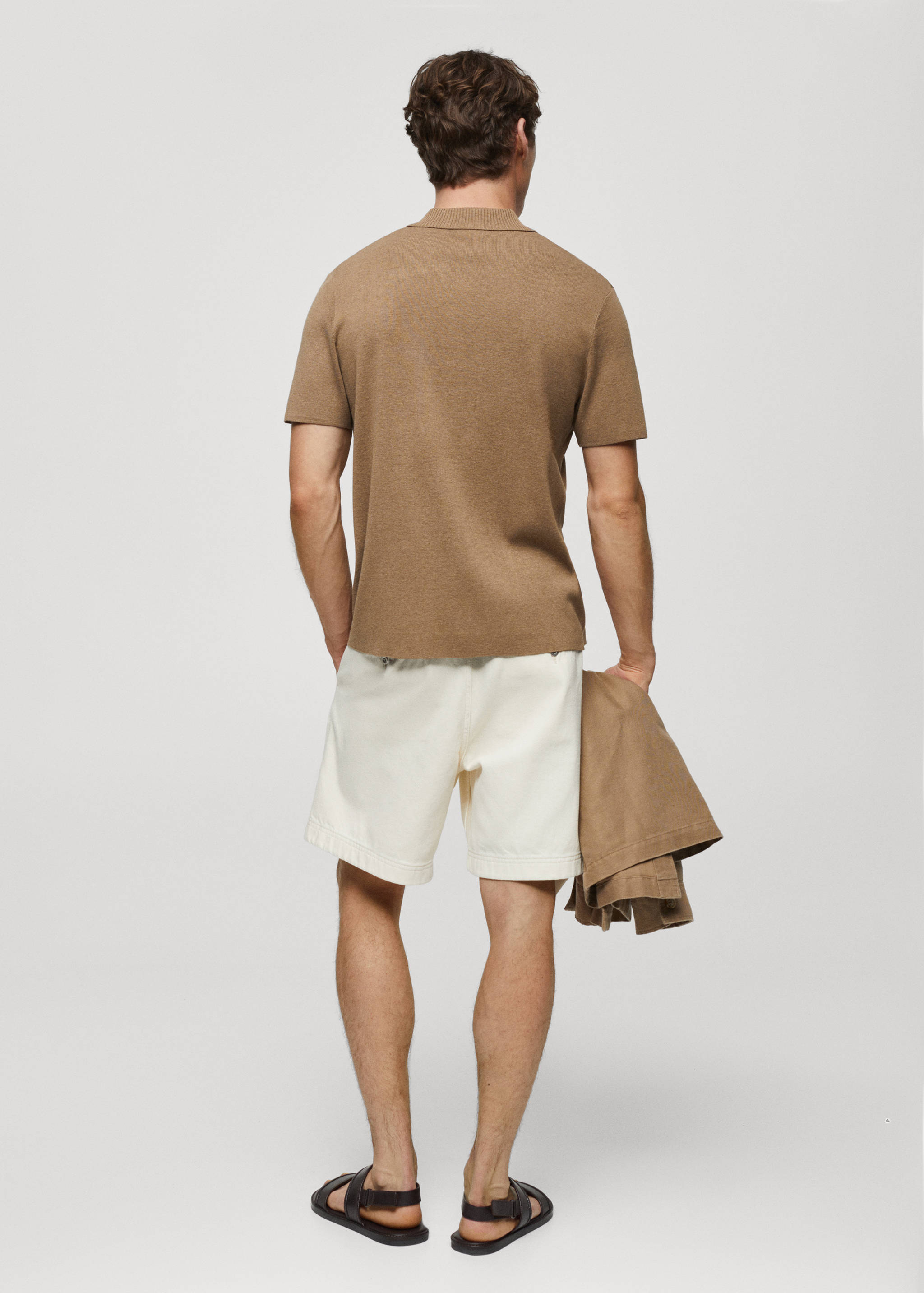 Fine-knit cotton polo shirt - Reverse of the article