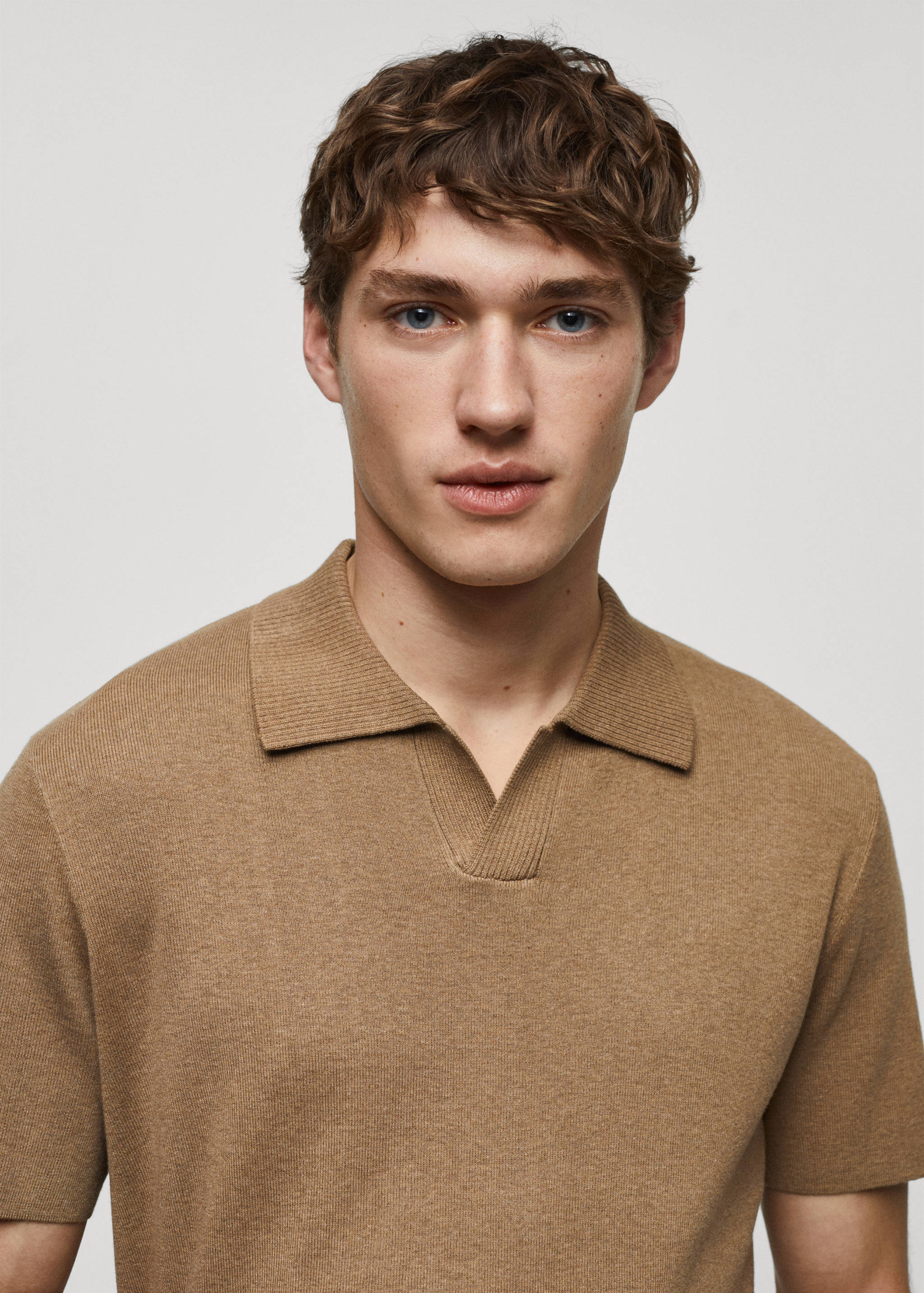 Fine-knit cotton polo shirt - Details of the article 1