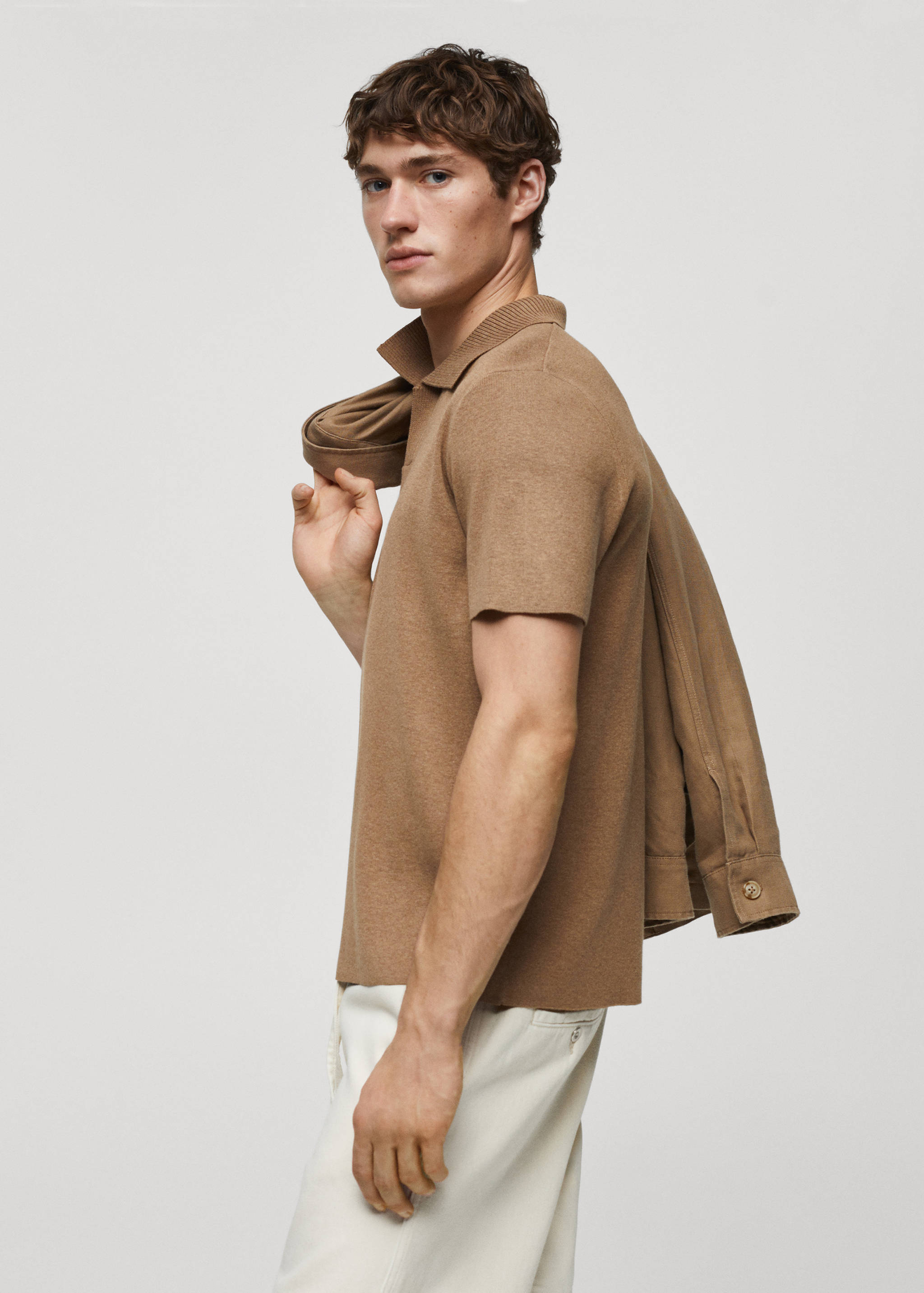 Fine-knit cotton polo shirt - Details of the article 2