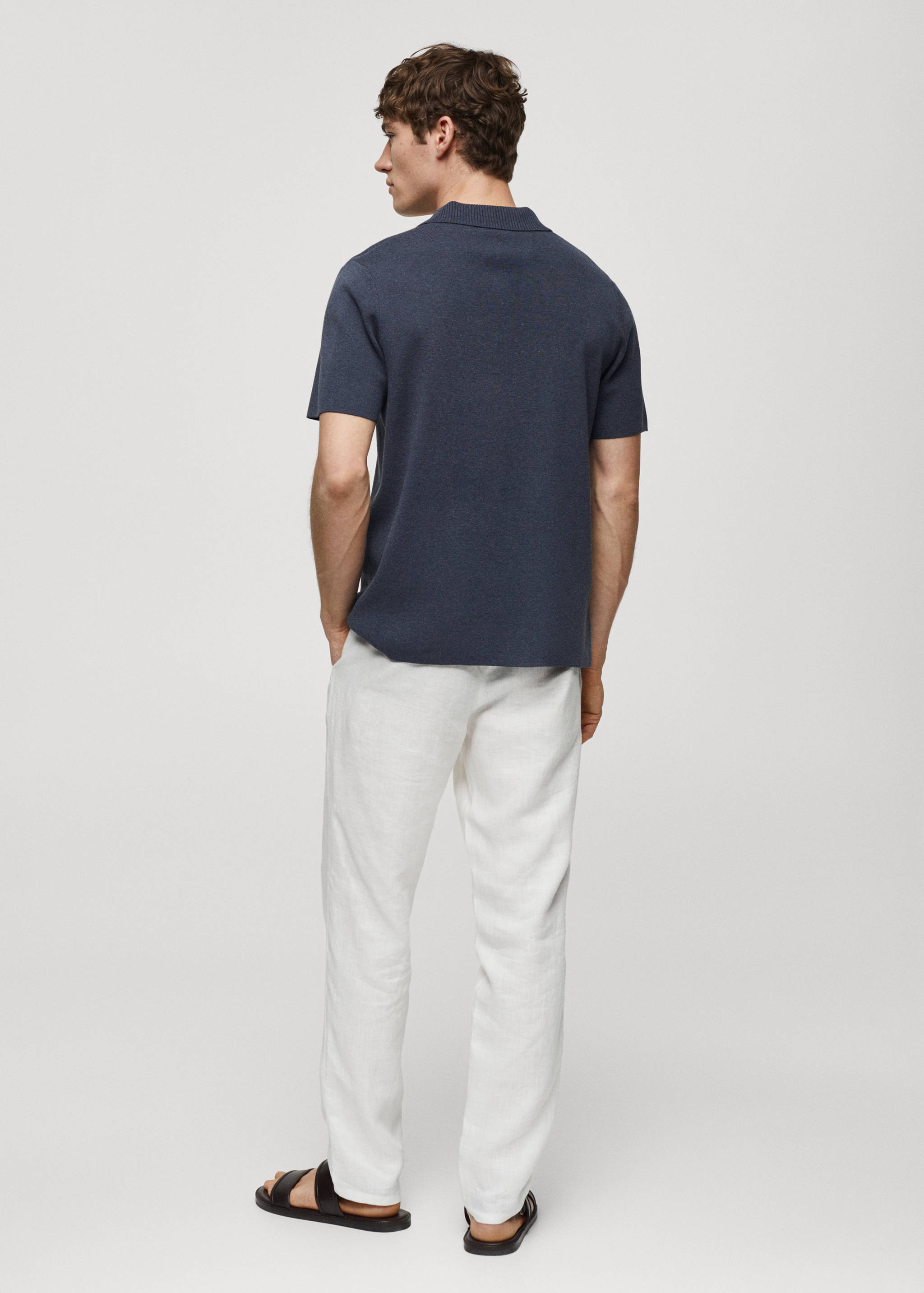Fine-knit cotton polo shirt - Reverse of the article