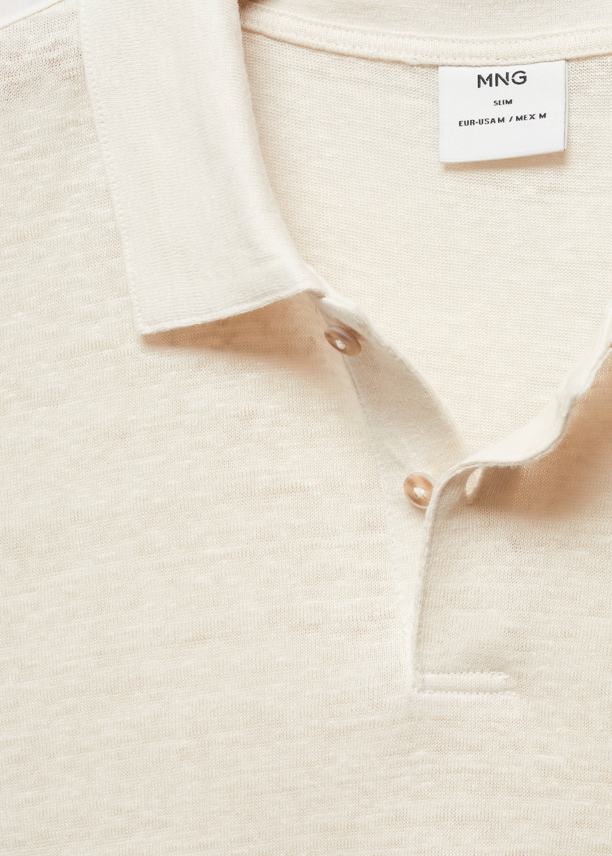 Slim fit 100% linen polo shirt - Details of the article 8