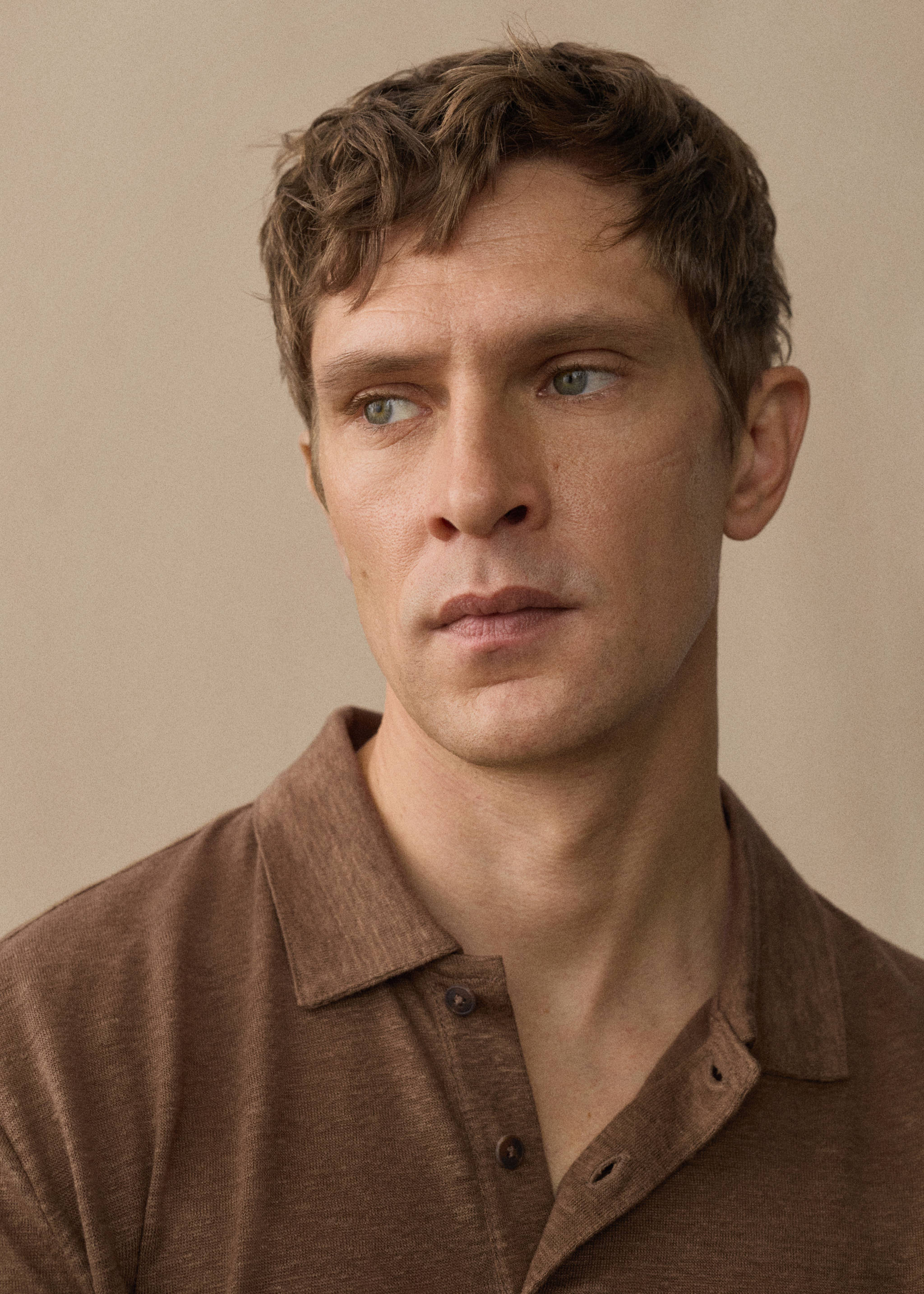 Slim fit 100% linen polo shirt - Details of the article 3