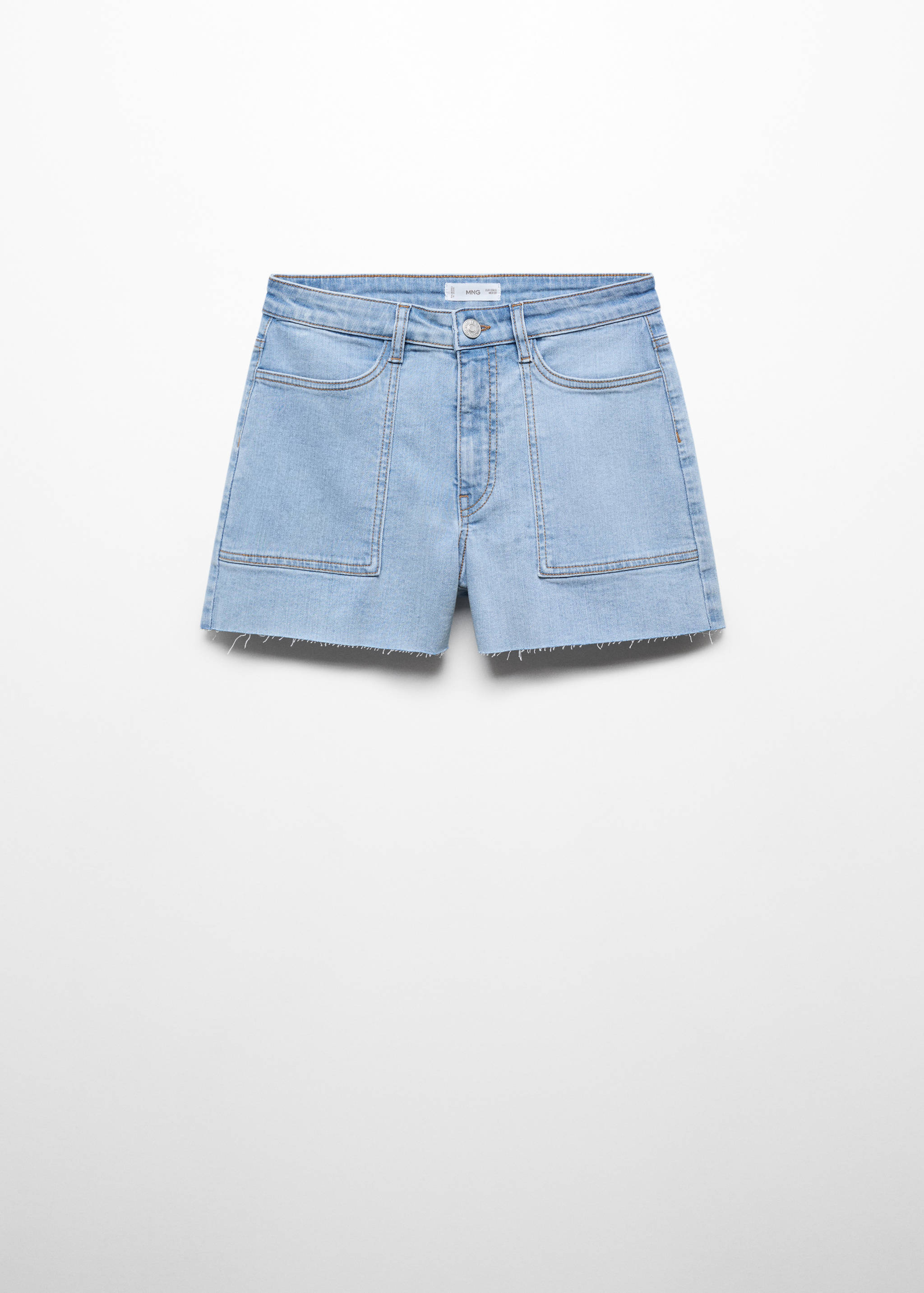 Medium-waist denim shorts - Article without model