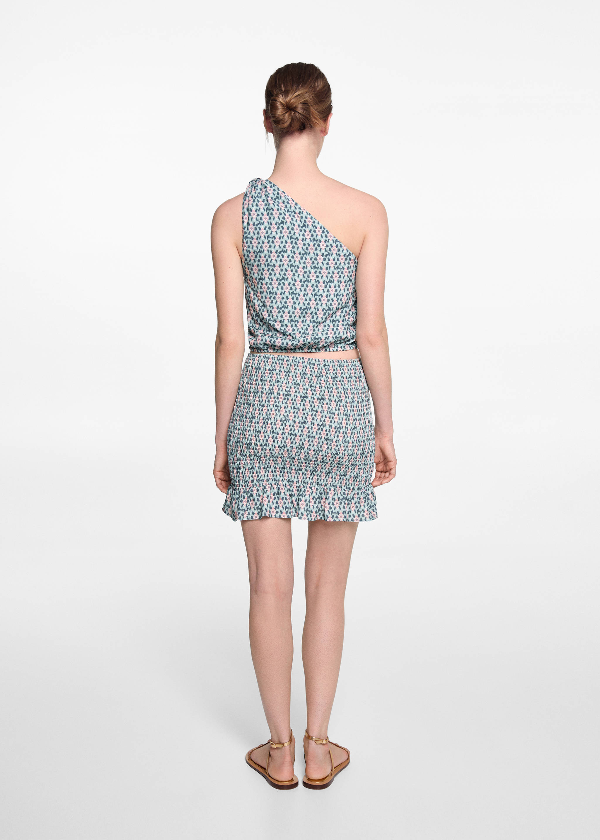 Gathered skirt with ruffles - Reverse of the article
