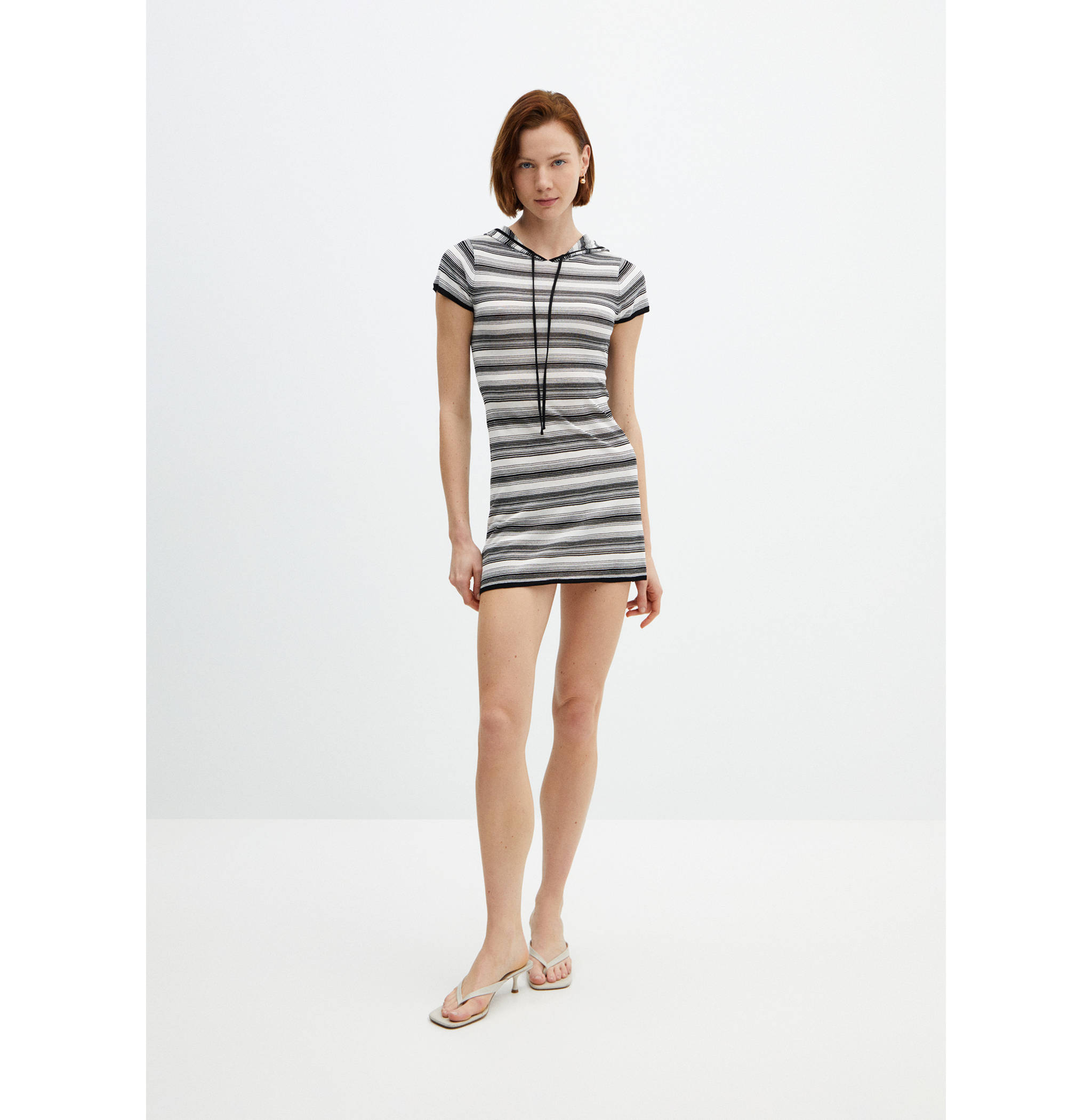 Hooded striped dress - General plane