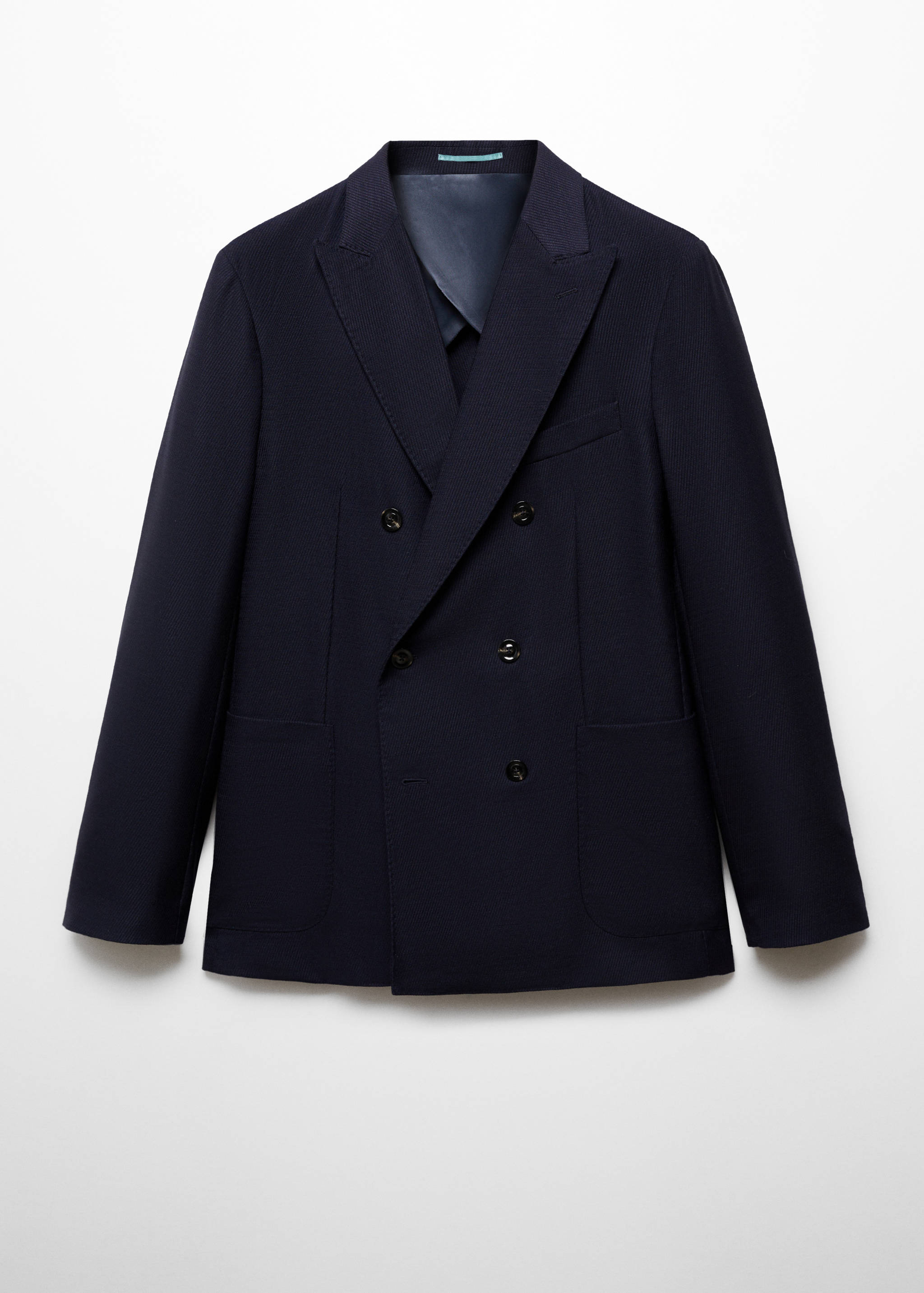%100 işlenmemiş yün dimi kruvaze blazer ceket - Modelsiz ürün