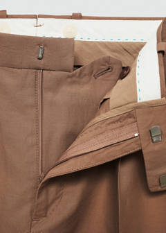 Slim-fit cotton and linen suit trousers — Burnt Orange 8