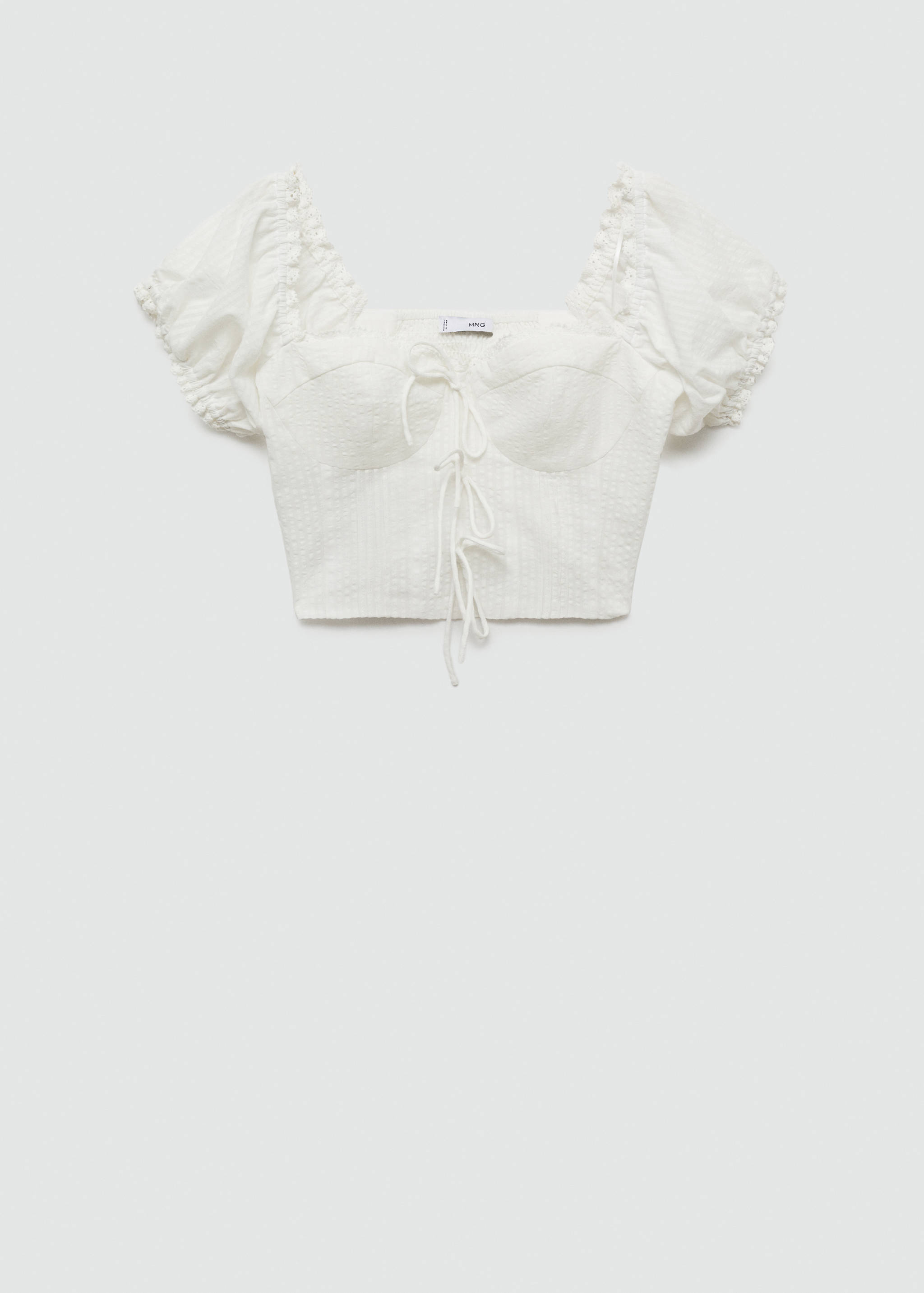 Cropped blouse with bow detail - Article without model