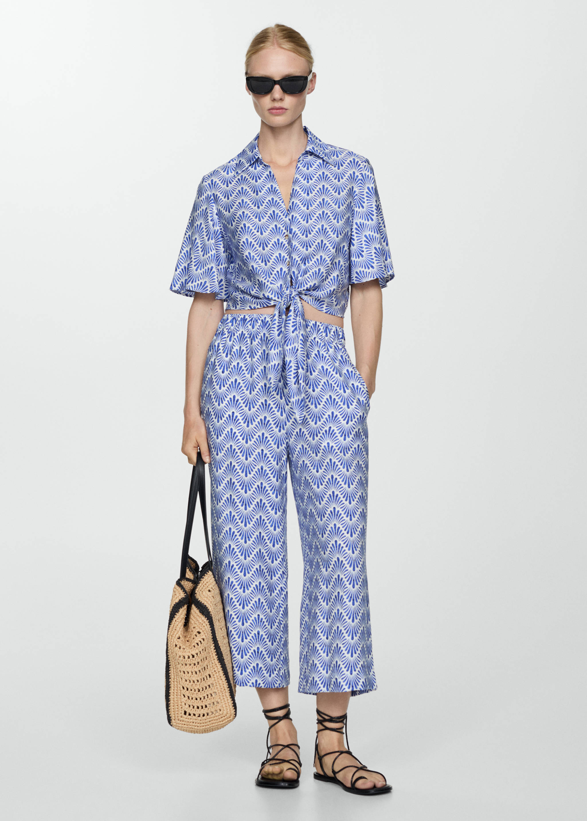 Printed straight trousers - General plane