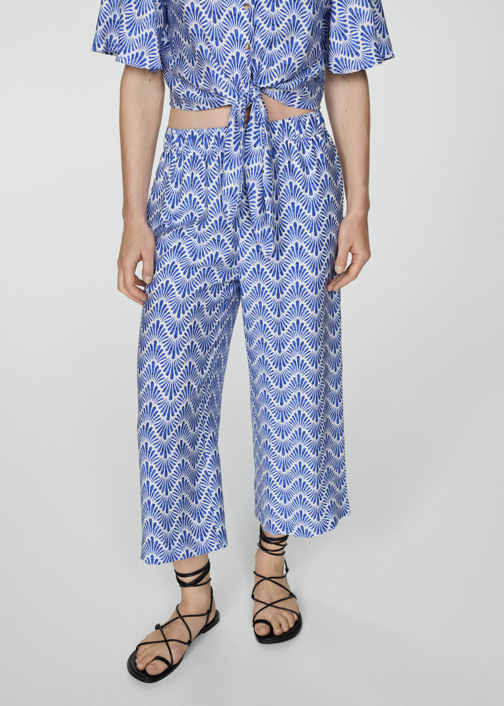 Printed straight trousers - Medium plane