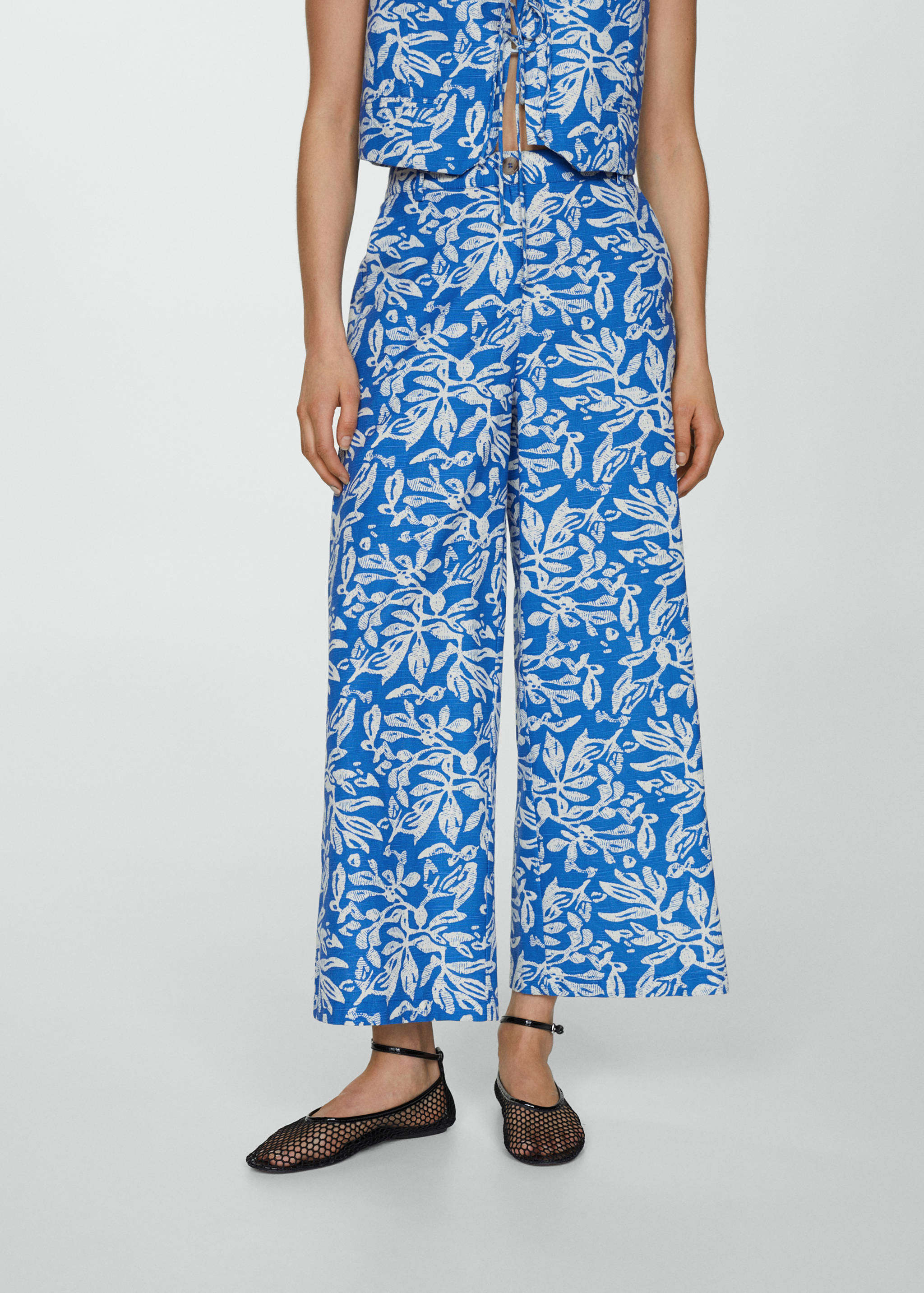 Wide leg printed trousers - Medium plane