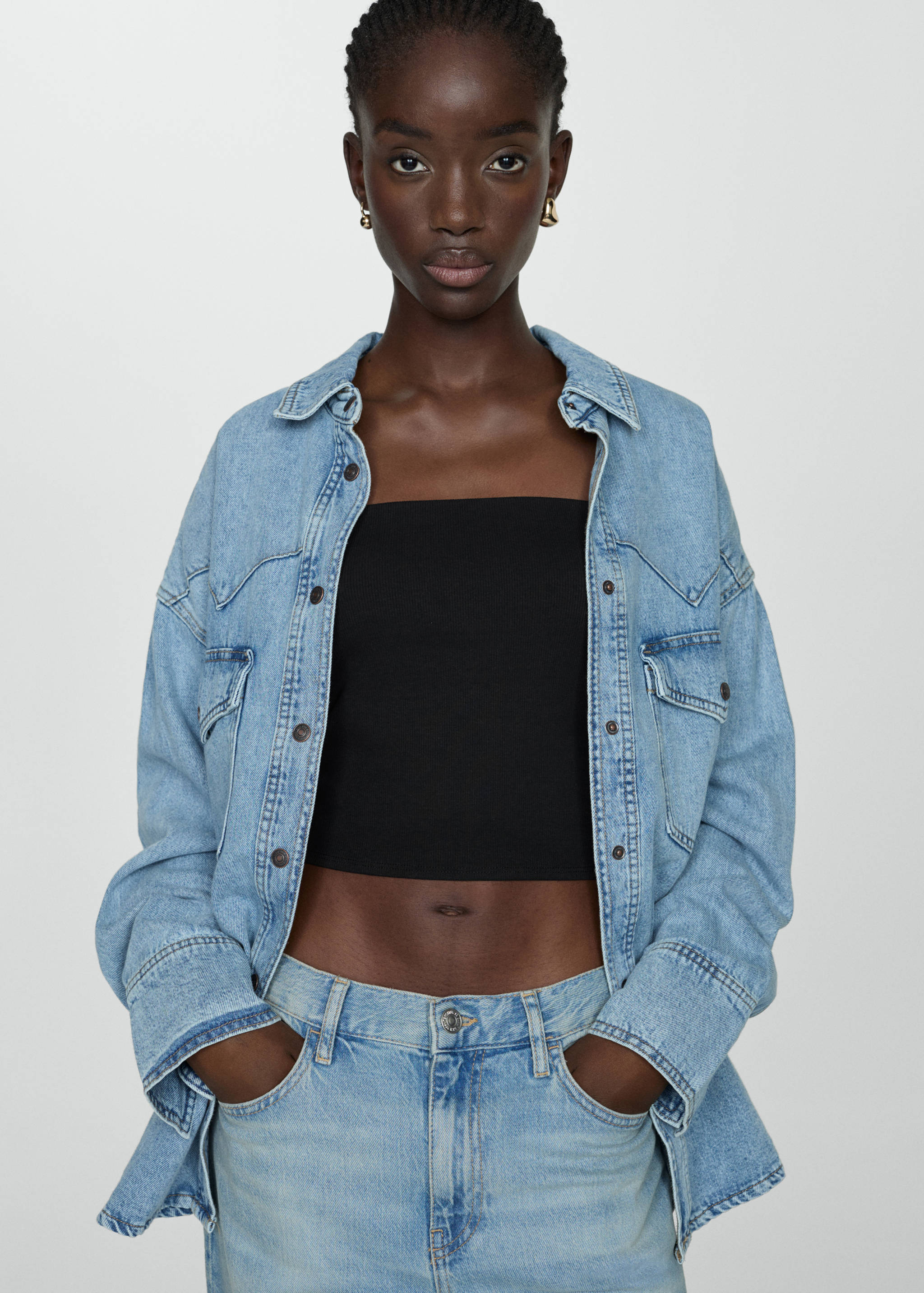 Cotton bandeau top - Medium plane