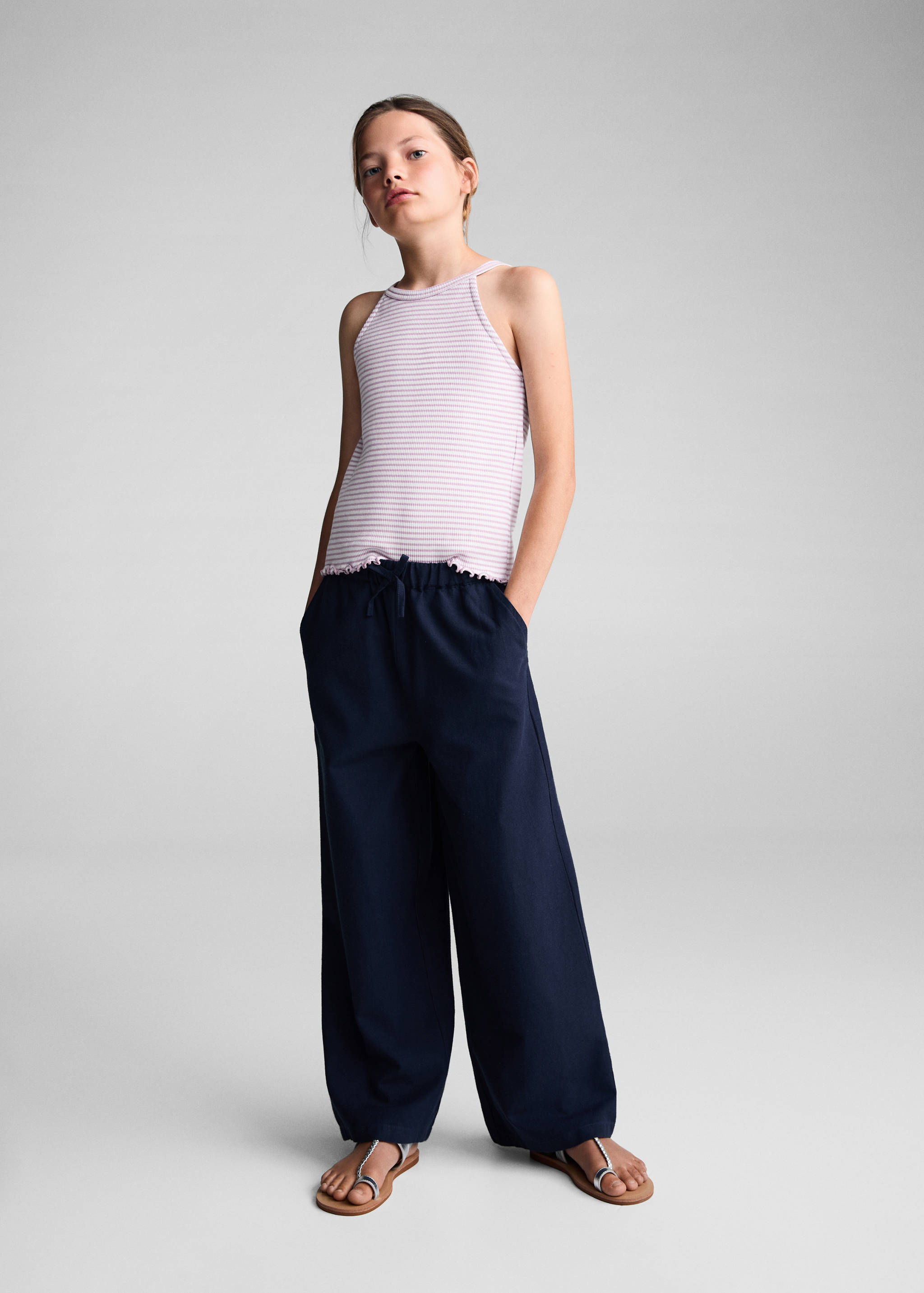 T-shirt bretelles à rayures - Plan général