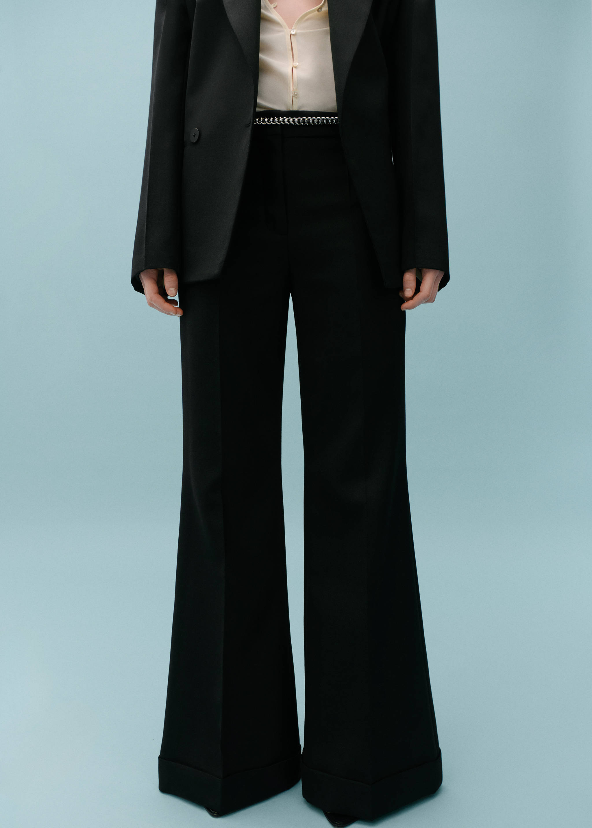 Wool-blend suit pants - Medium plane