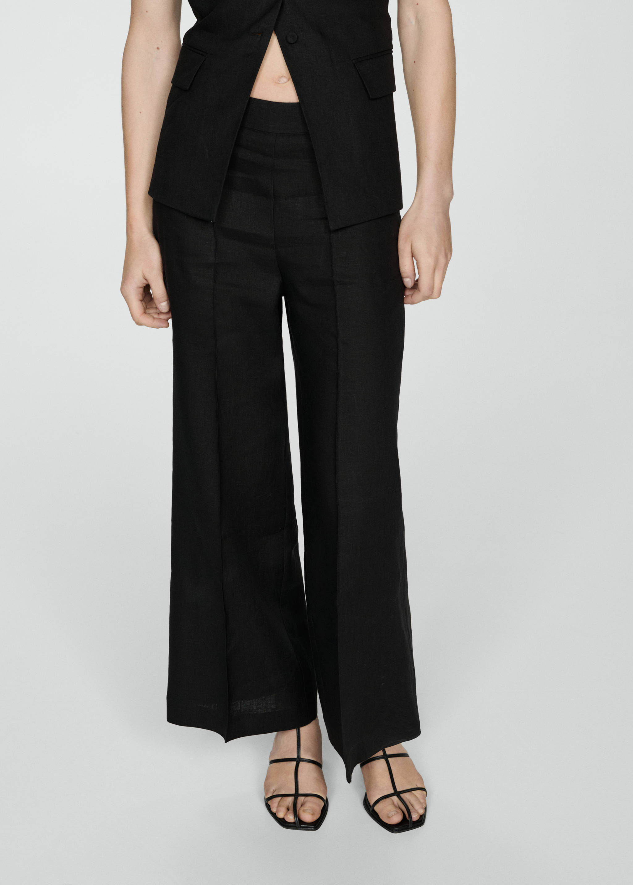 100% linen pants with pleats - Medium plane