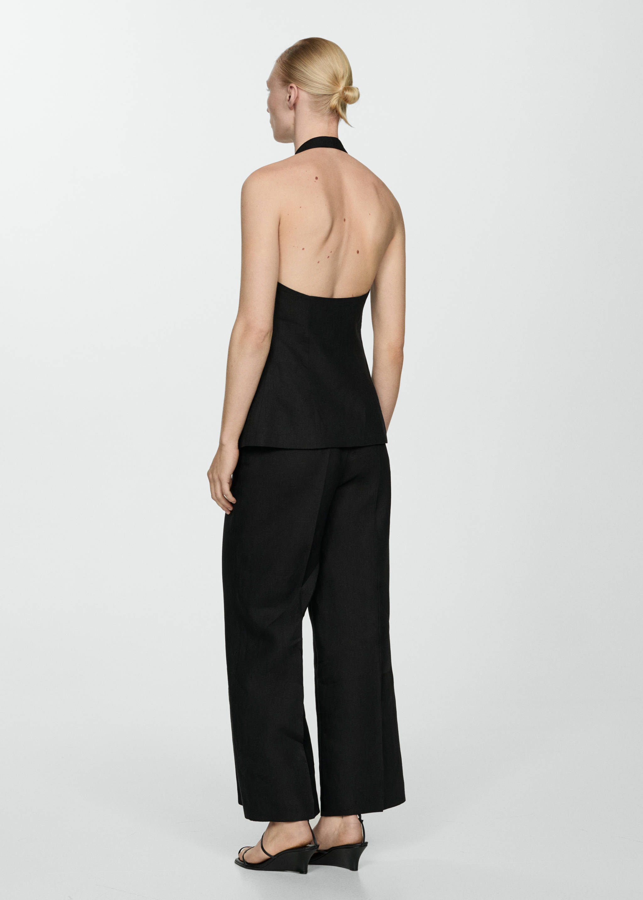 100% linen pants with pleats - Reverse of the article