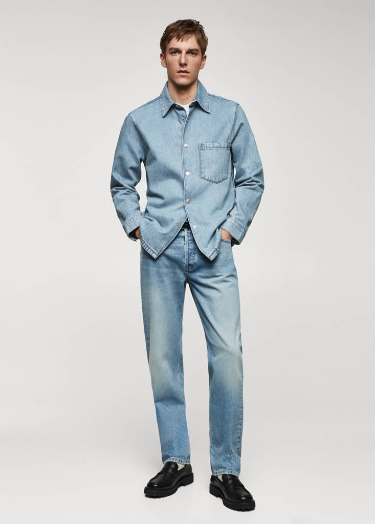 Pocket denim overshirt — Light Blue