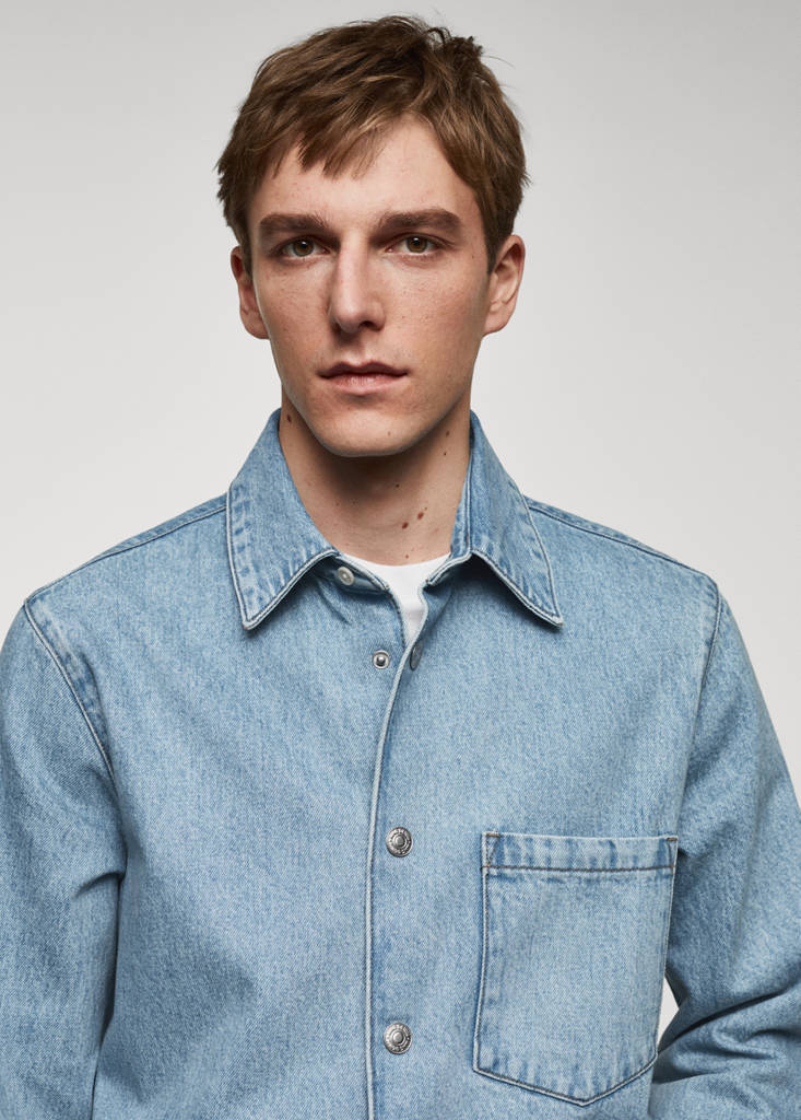 Pocket denim overshirt — Light Blue