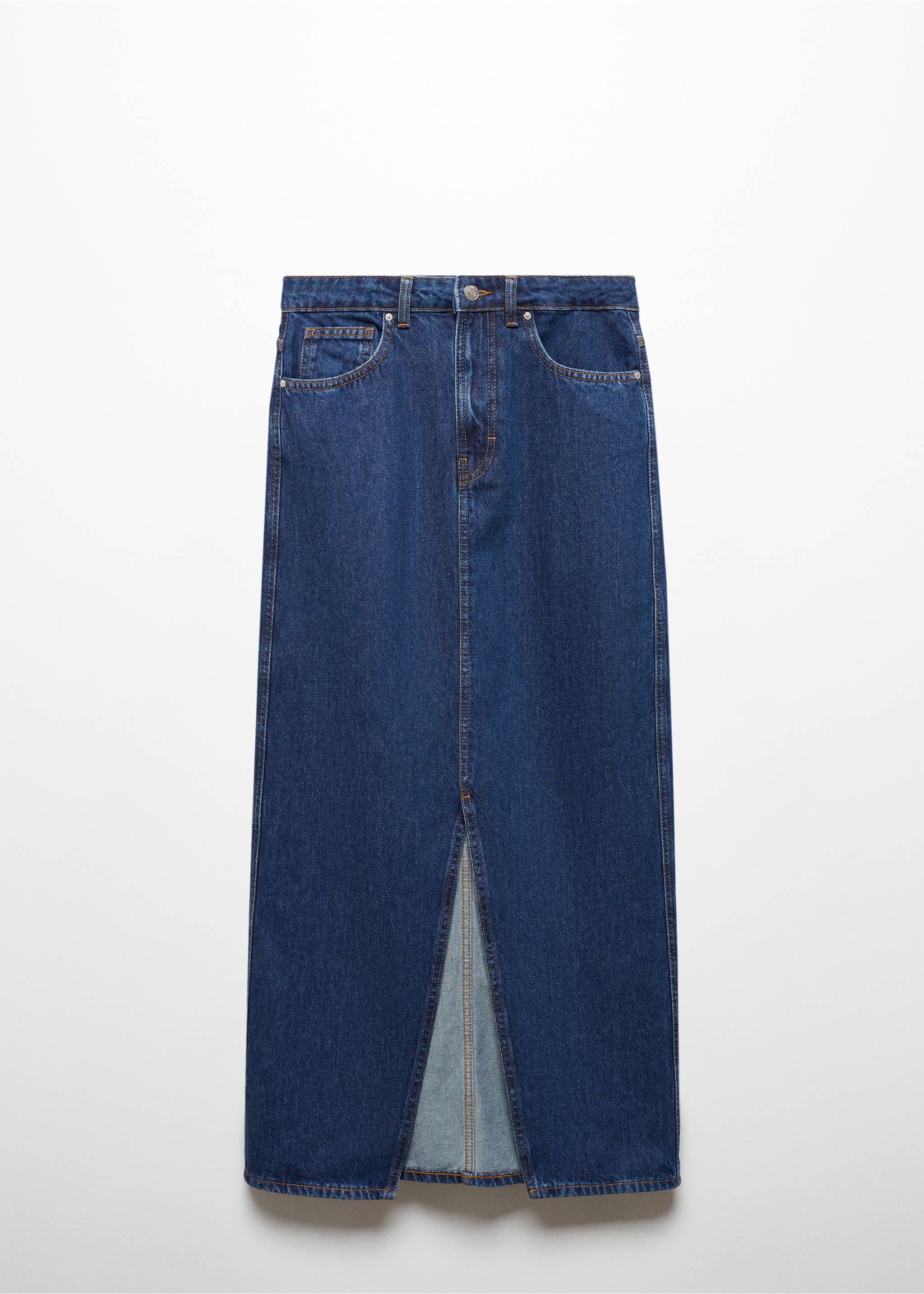 开叉牛仔短裙 - null, 深蓝色. Ref: 67050262-00.