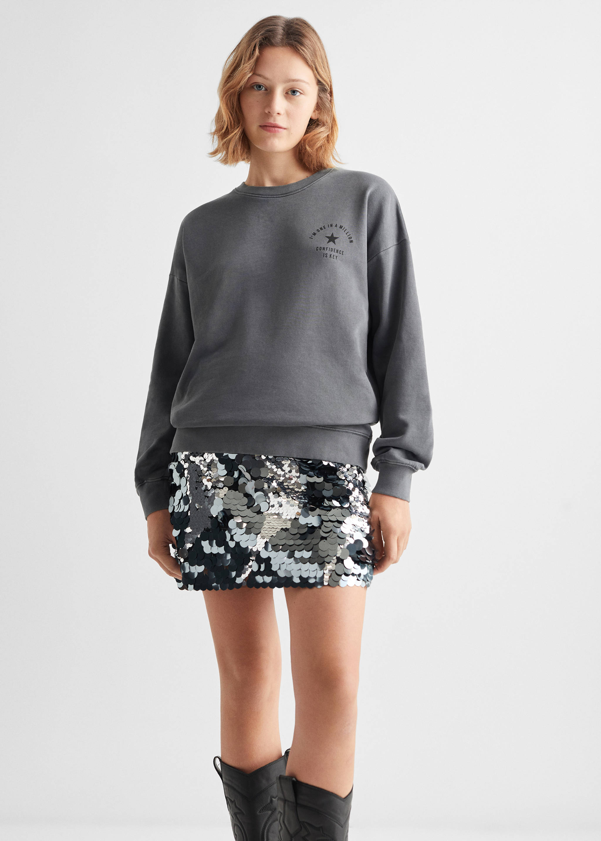 Sweater coton message - Plan moyen