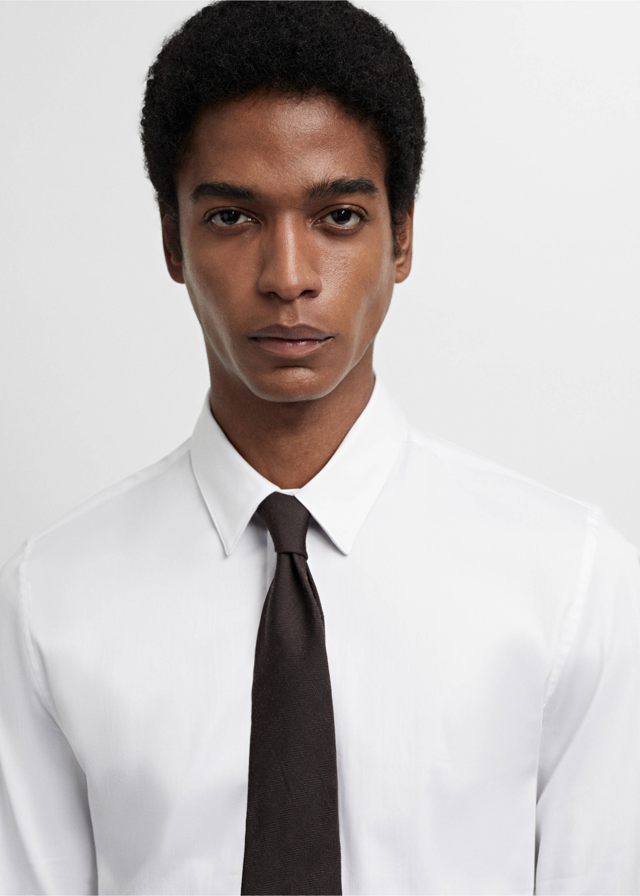 Костюмная рубашка super slim fit из поплина - Деталь изделия 1, Белый. Ref: 67050268-00.