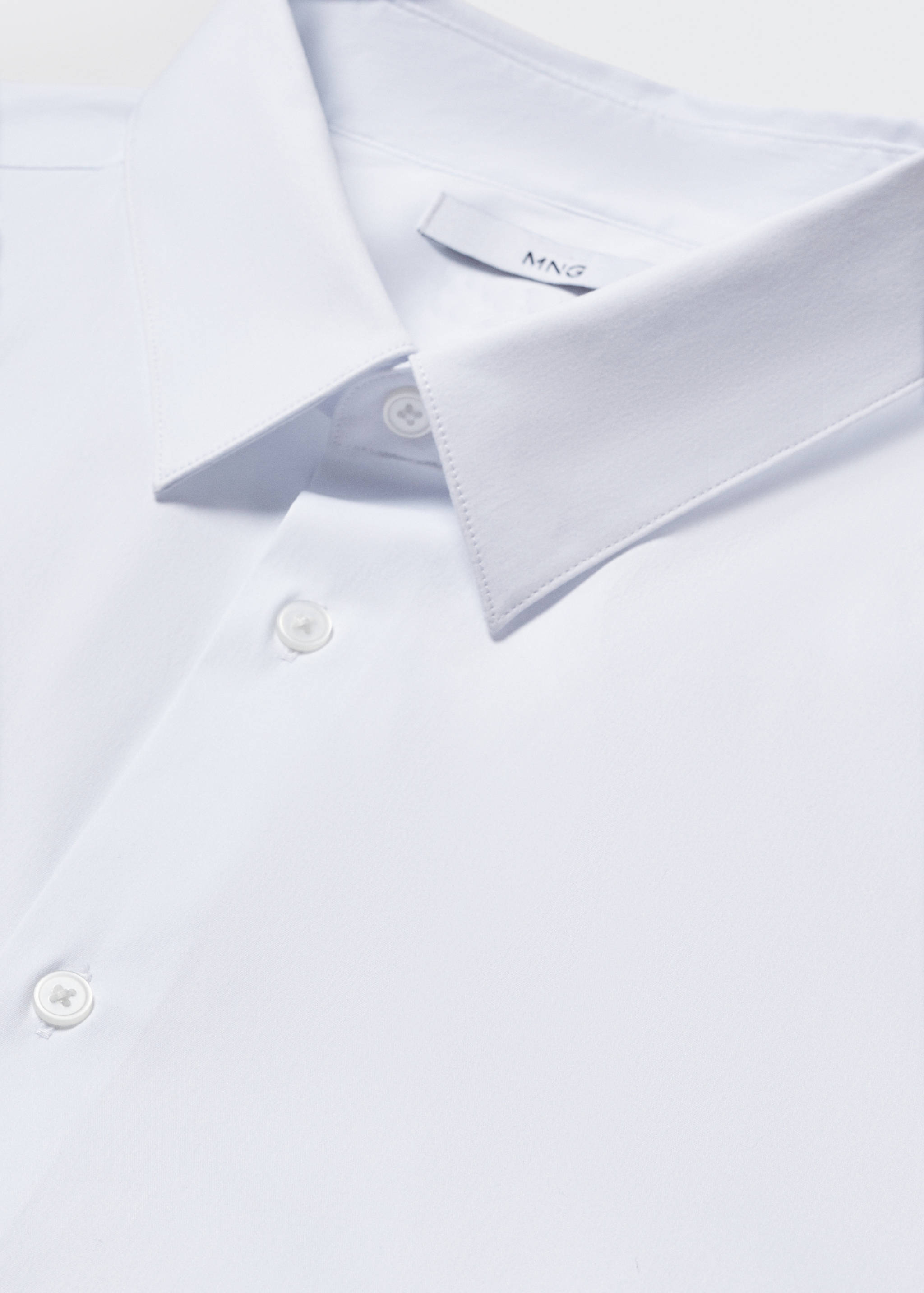 Super slim-fit poplin suit shirt - Detailed view of the collar