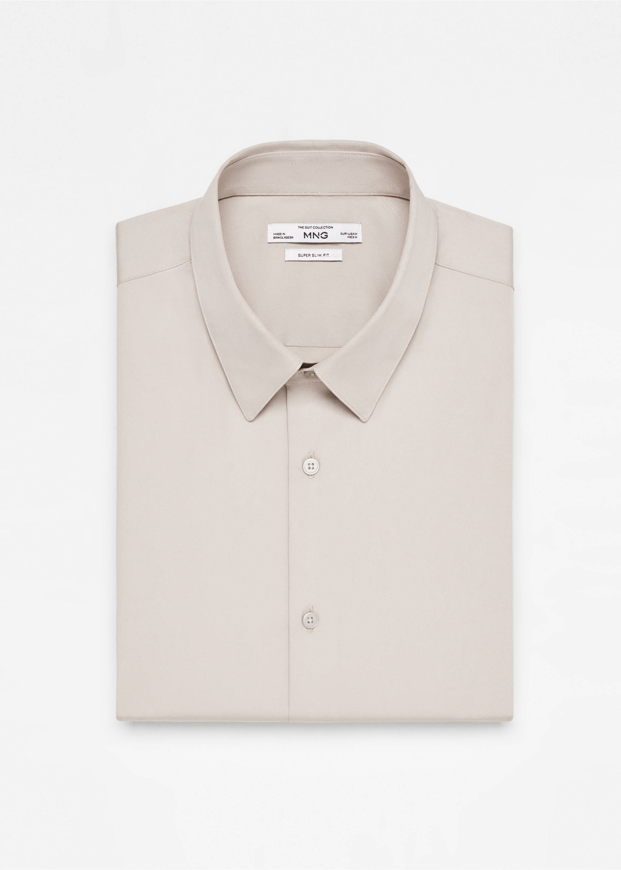 Костюмная рубашка super slim fit из поплина - Деталь изделия 8, Пастельный светло-серый. Ref: 67050268-00.