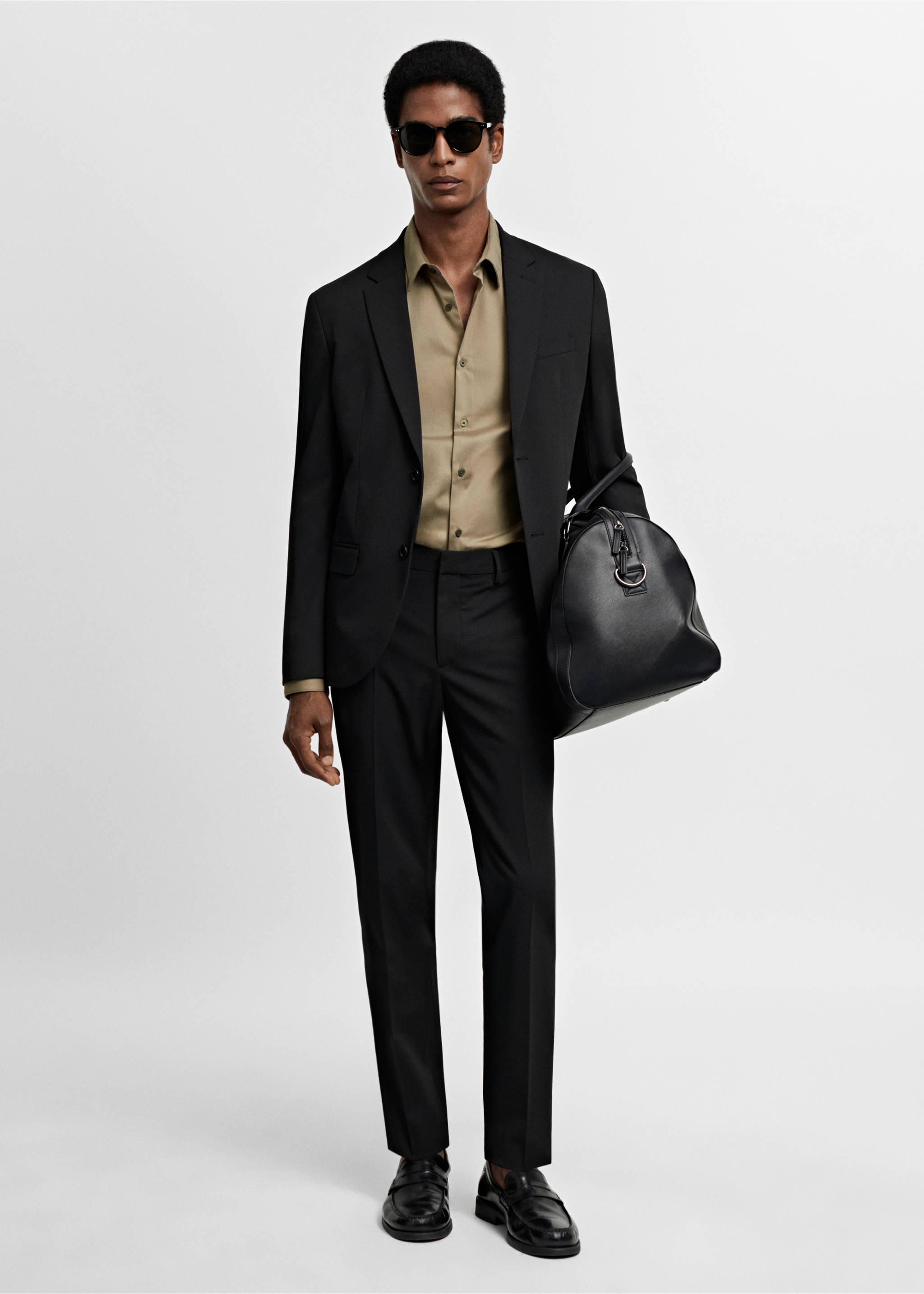 Super slim-fit poplin suit shirt - General plane, Green. Ref: 67050268-00.