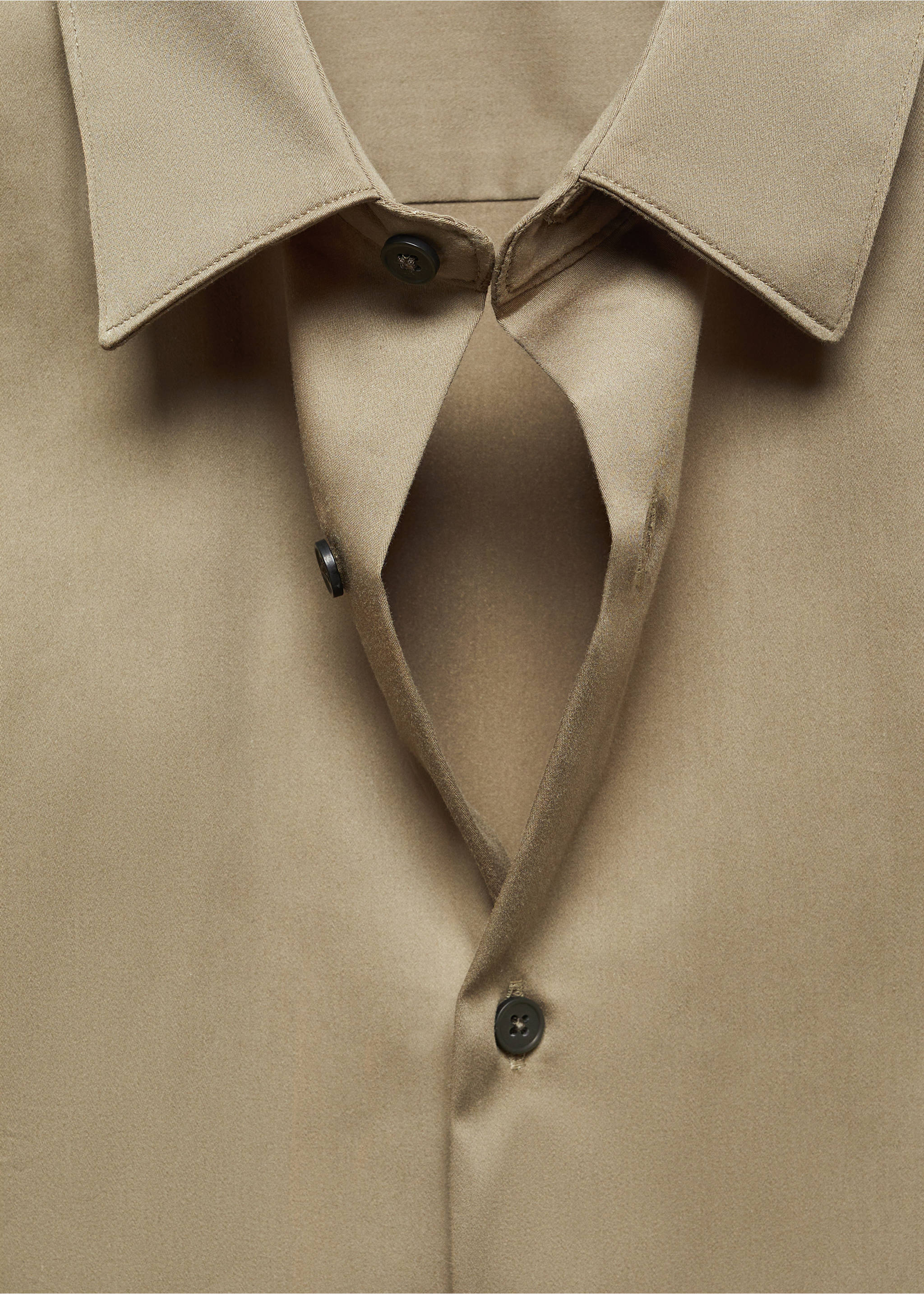 Super slim-fit poplin suit shirt - Details of the article 0, Green. Ref: 67050268-00.