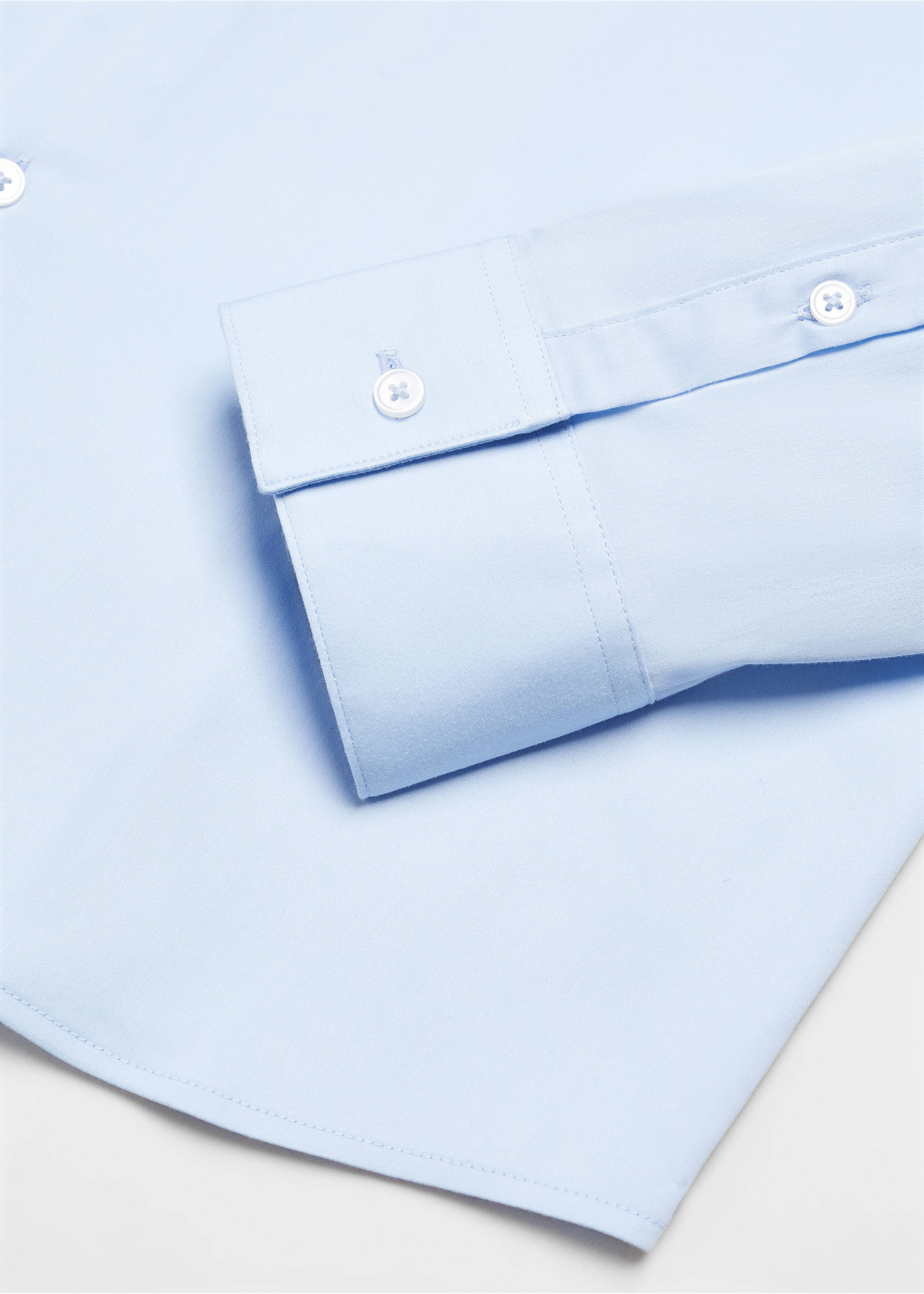 Super slim-fit poplin suit shirt - Details of the article 0, Sky Blue. Ref: 67050268-00.
