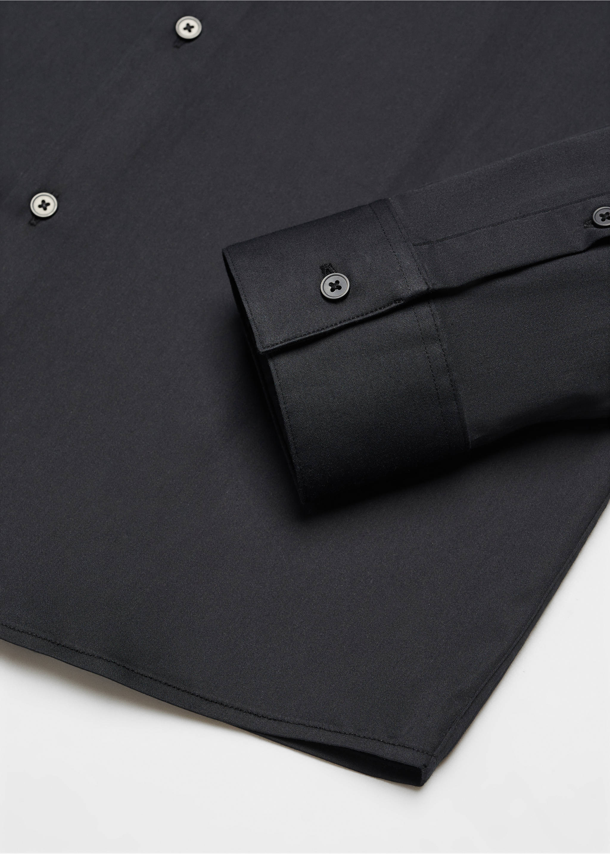 Super slim-fit poplin suit shirt - Details of the article 0, Black. Ref: 67050268-00.