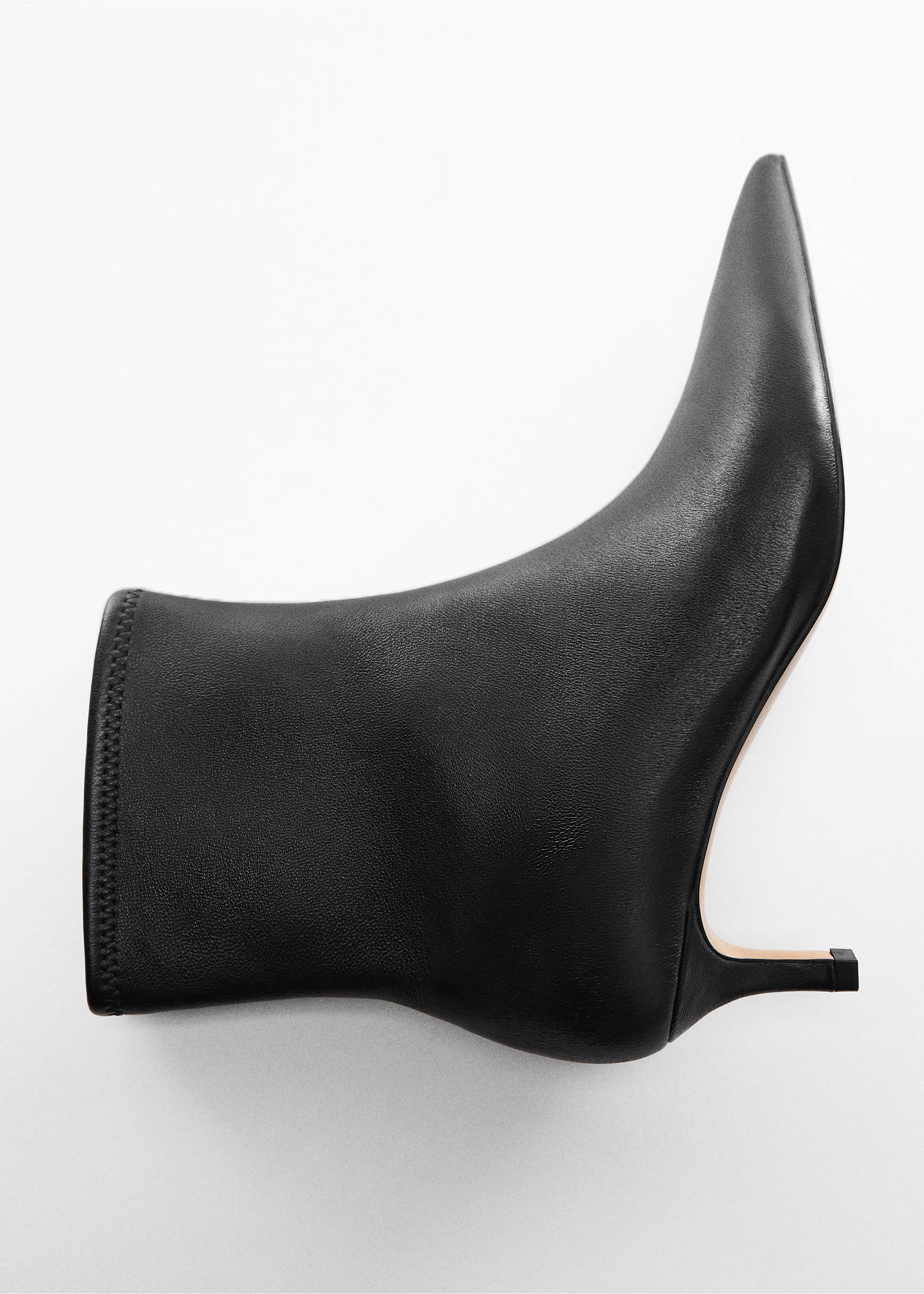 Кожаные ботильоны на каблуке Kitten heels - Деталь изделия 5, Черный. Ref: 67050277-00.