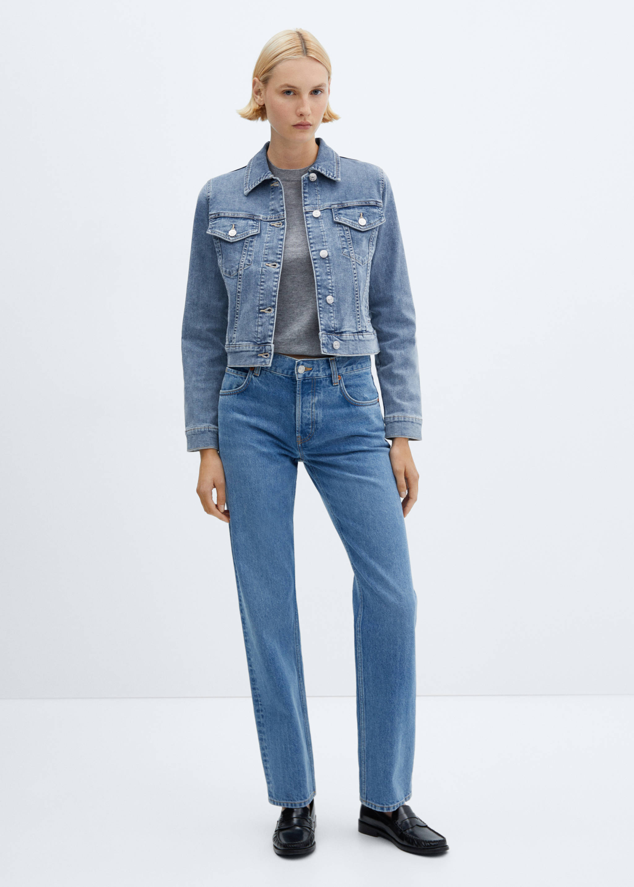 Pocketed denim jacket - General plane