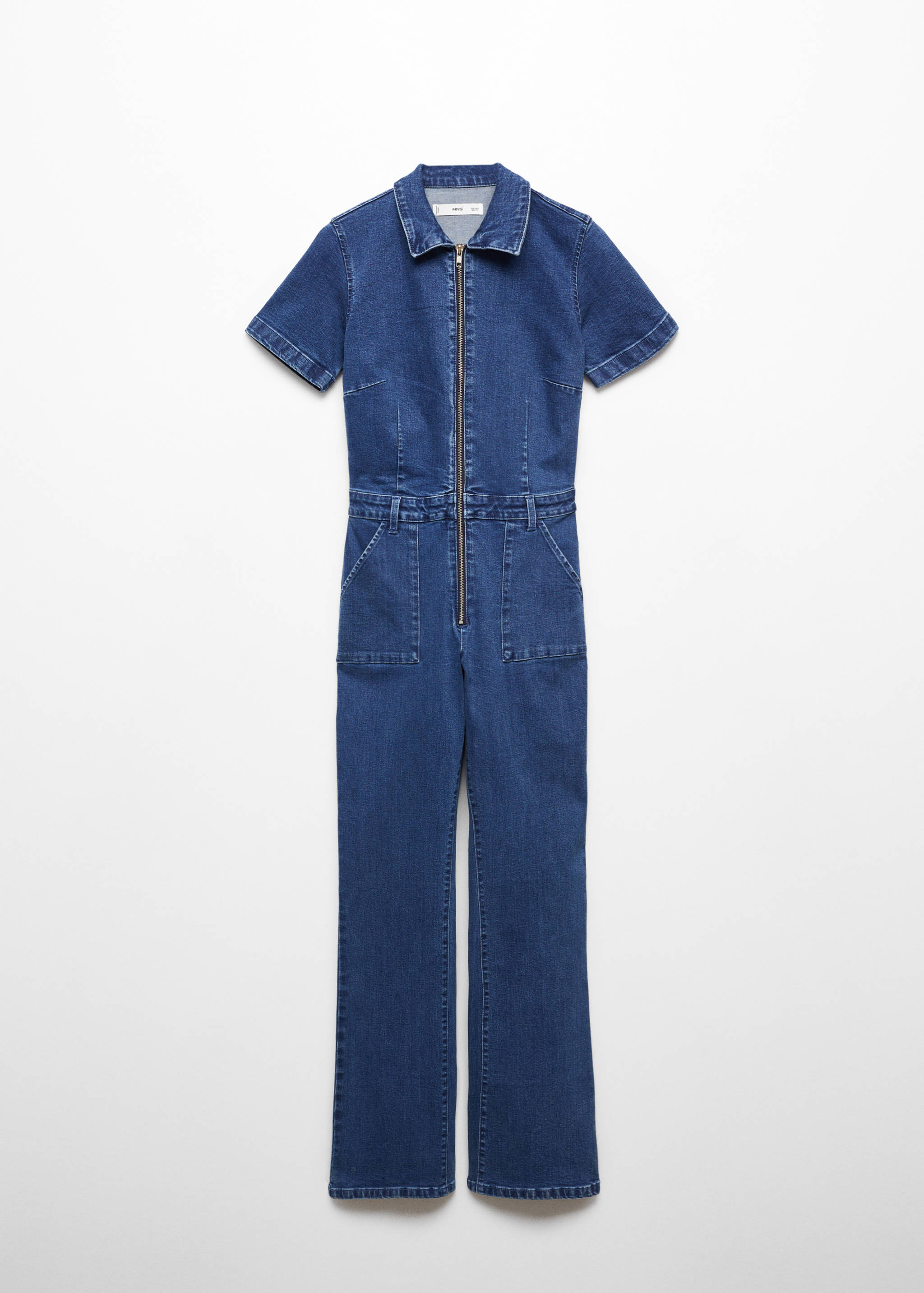 Fermuarlı denim tulum - Modelsiz ürün