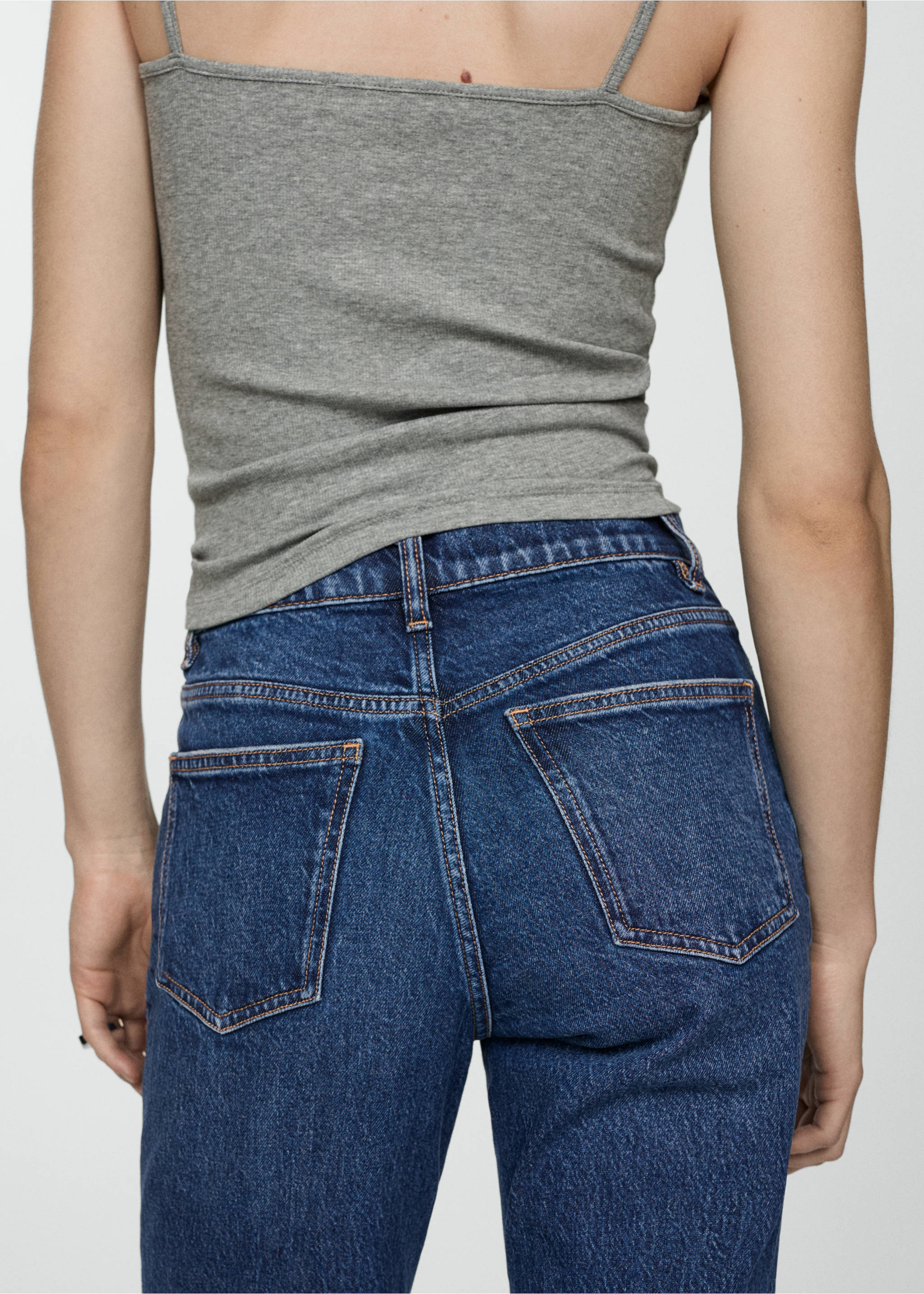 Jeans Newmom confort tiro alto - Detalle del artículo 3, Azul oscuro. Ref: 67050389-00.