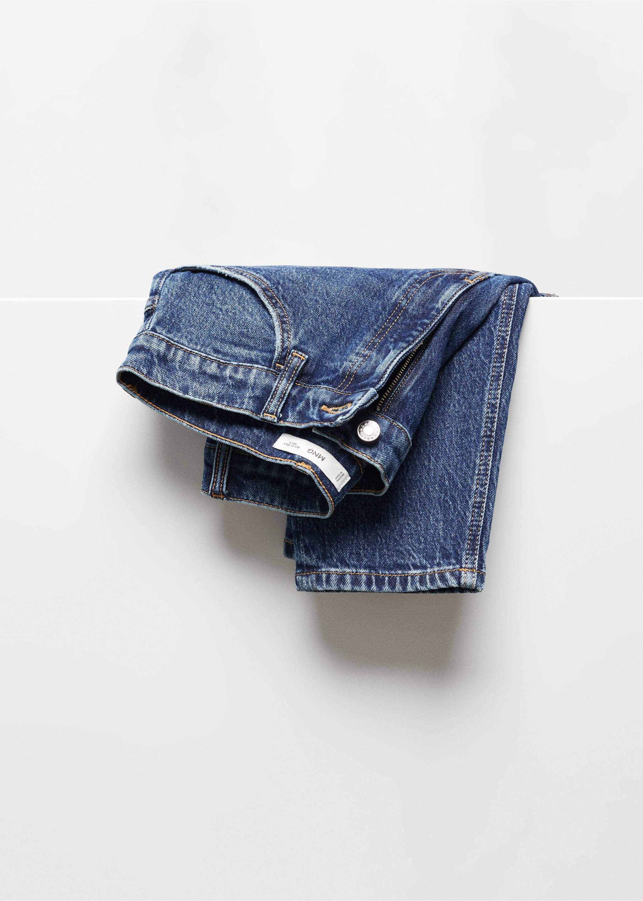 Jeans Newmom confort tiro alto - Detalle del artículo 8, Azul oscuro. Ref: 67050389-00.