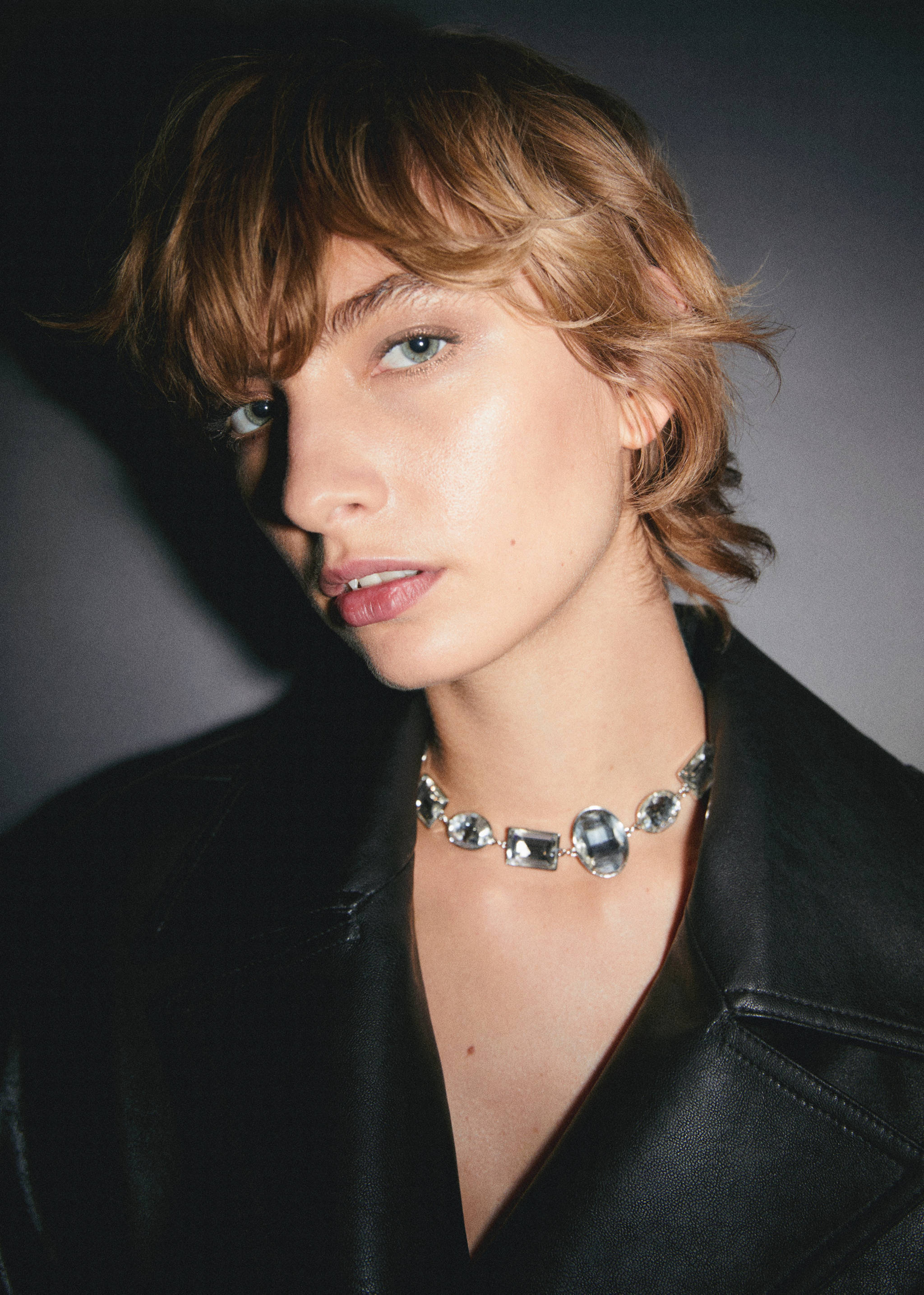 Faceted crystal necklace - General plane