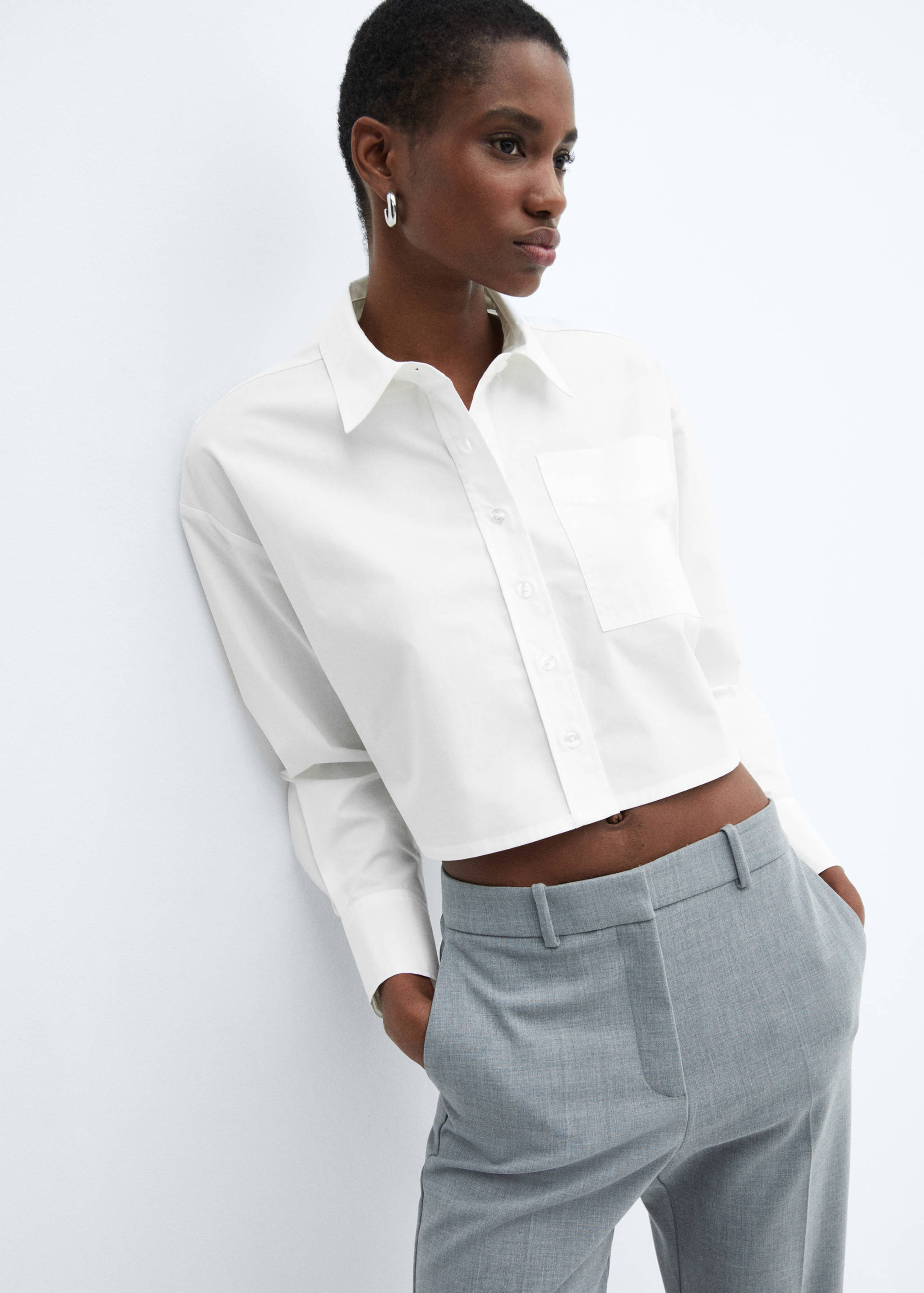 100% cotton crop shirt - Details of the article 2