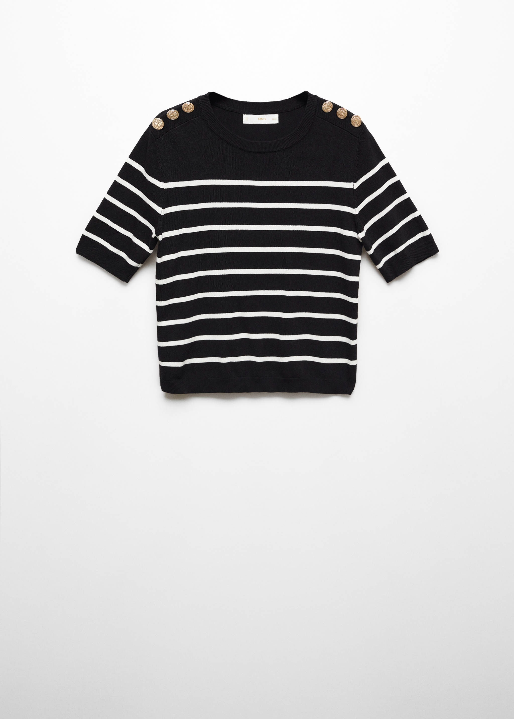 Buttoned striped sweater - Article without model