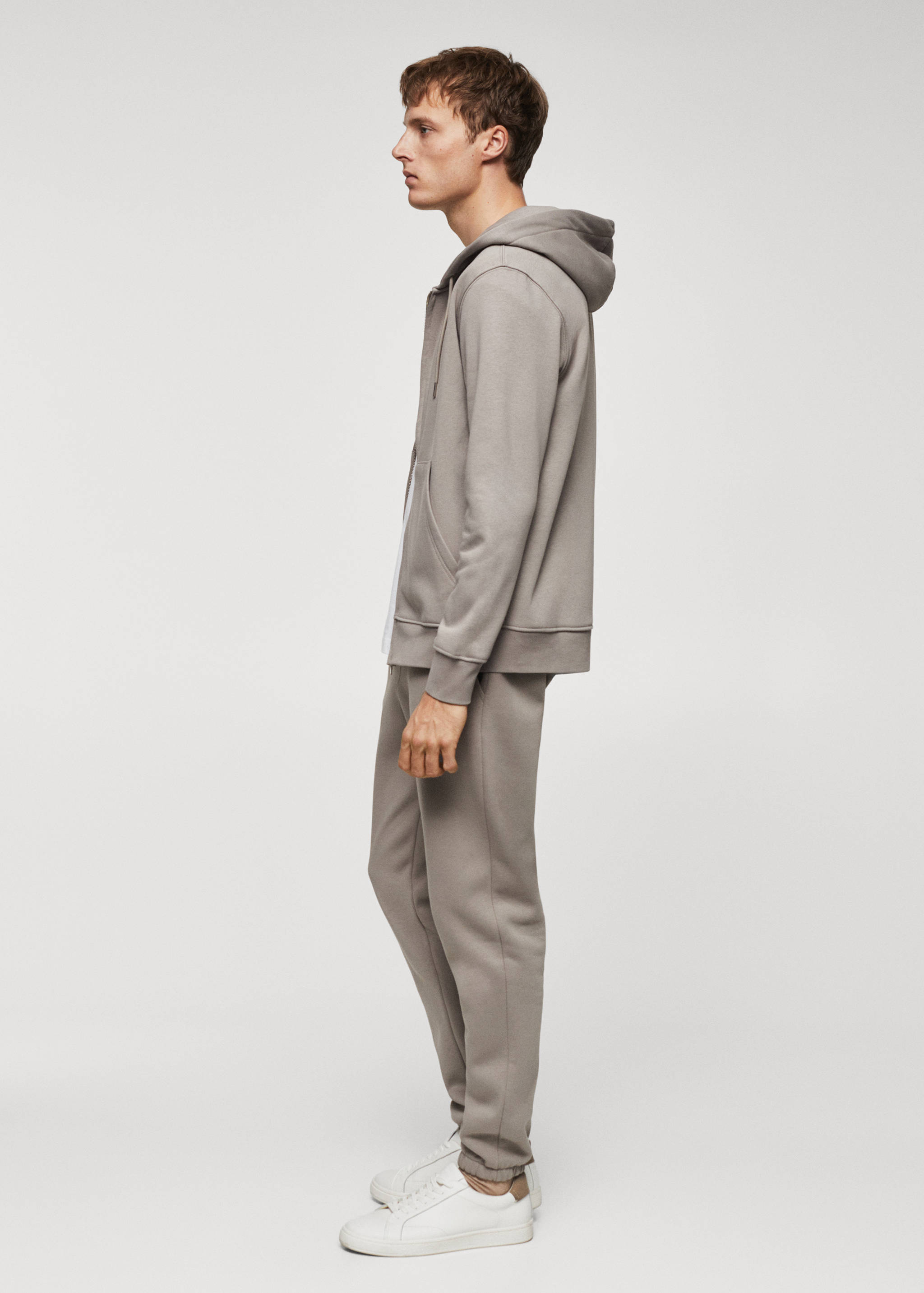 Sweatshirt de algodão com capuz de fecho de correr - Pormenor do artigo 2