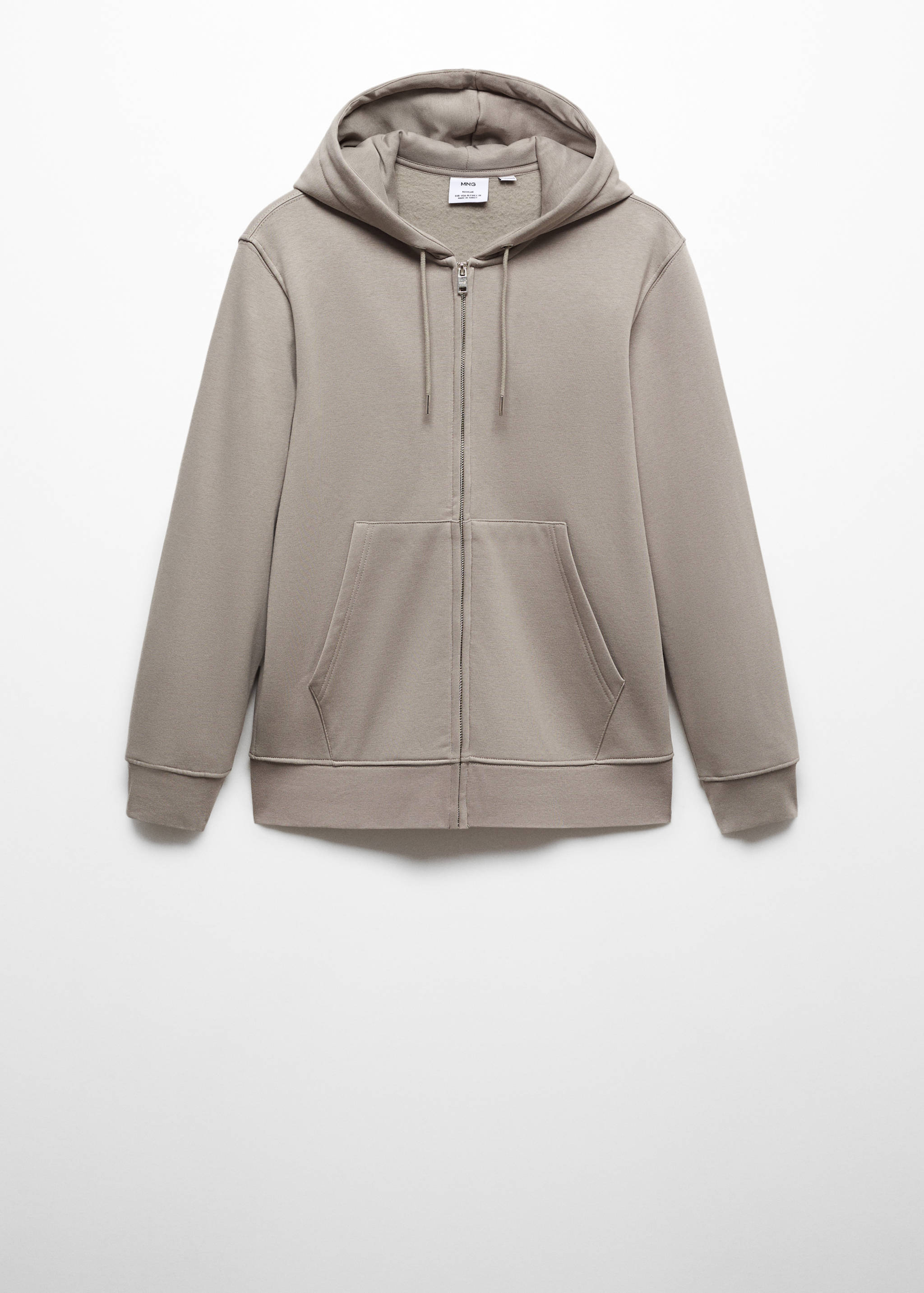 Sweatshirt de algodão com capuz de fecho de correr - Artigo sem modelo