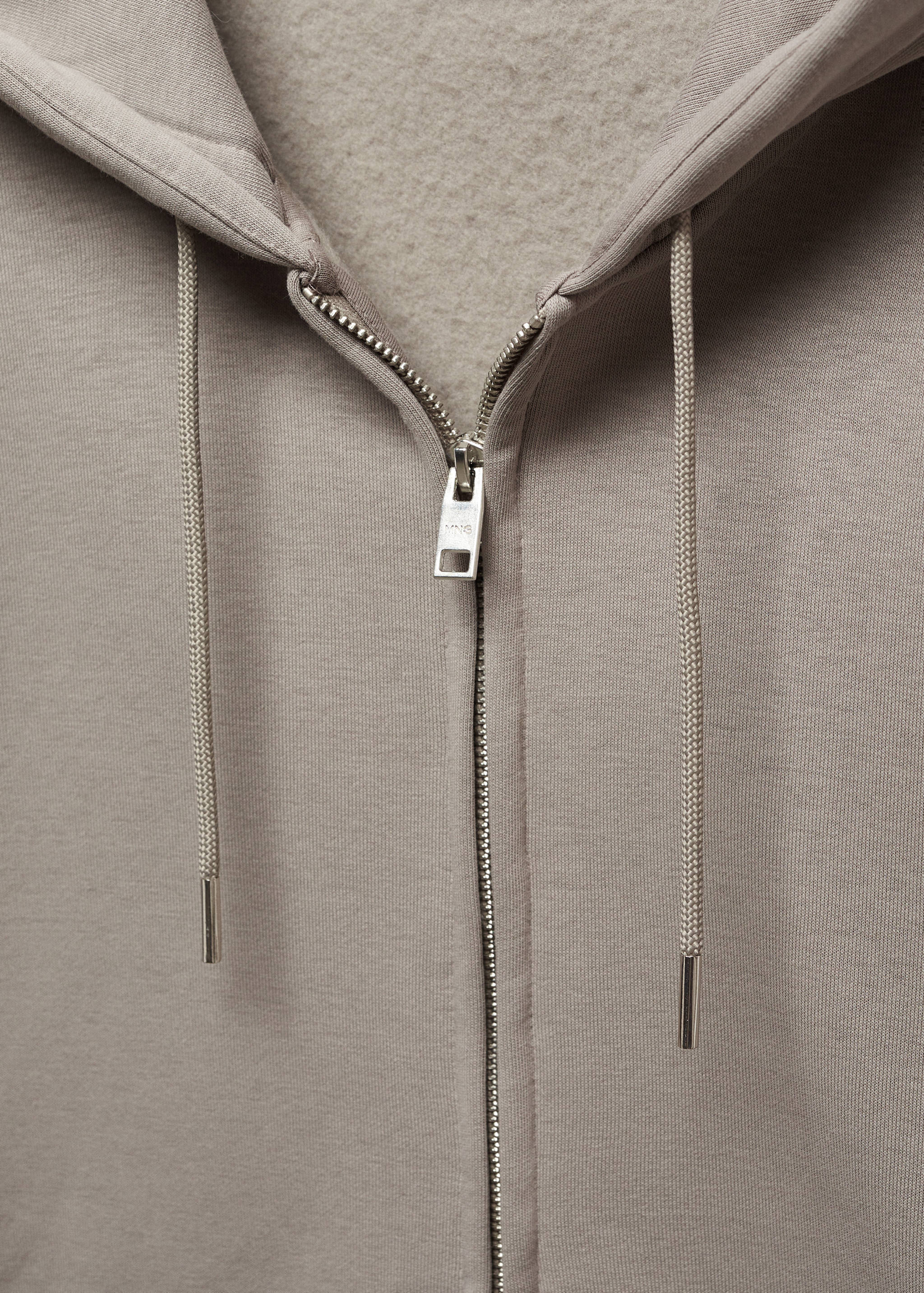 Sweatshirt de algodão com capuz de fecho de correr - Pormenor do artigo 8